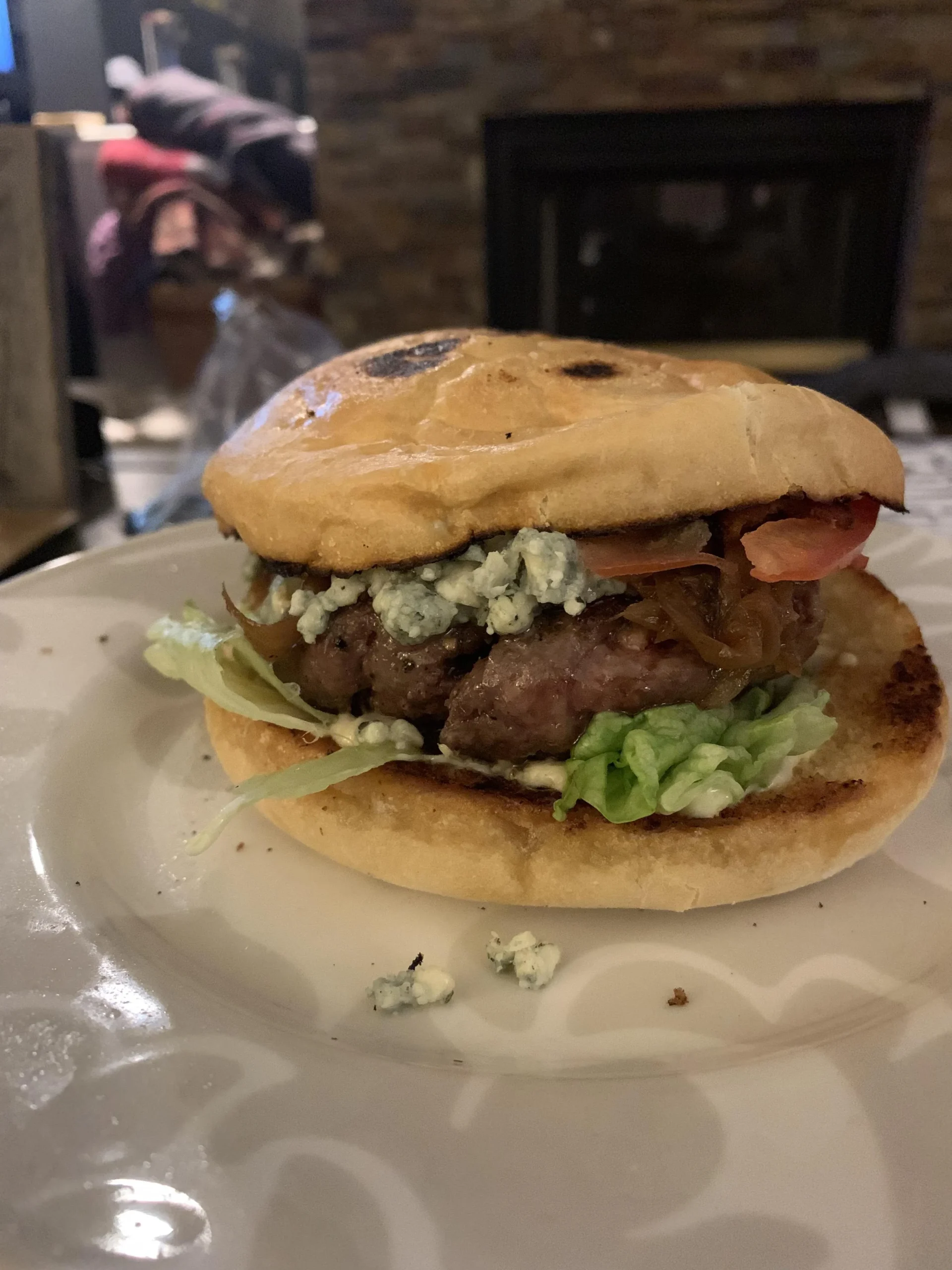 Sous Vide Burger Bacon Blue Cheese