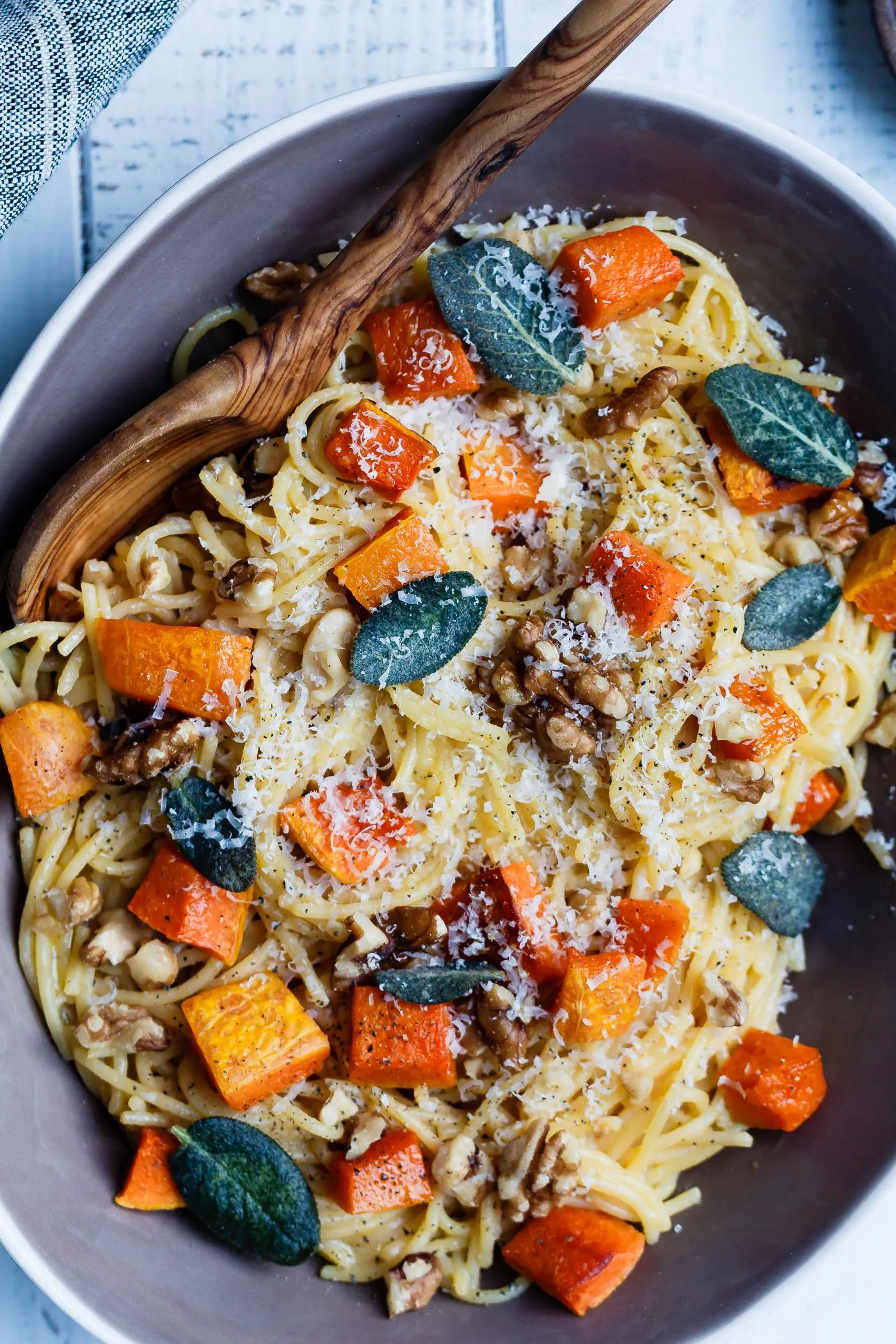Spaghetti Carbonara with Butternut Squash Vegan