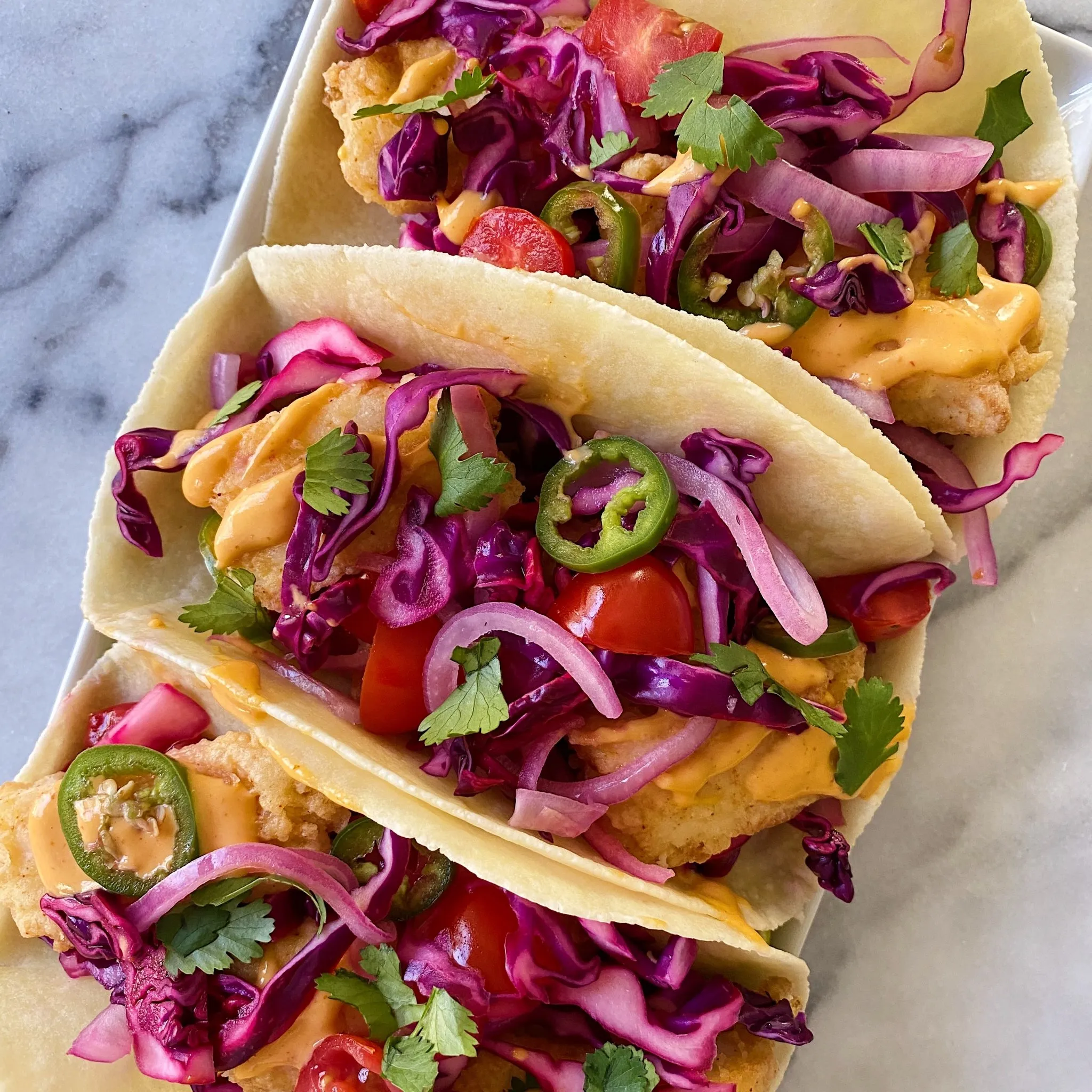 Spicy Fish Taco Bowls Cabbage Slaw