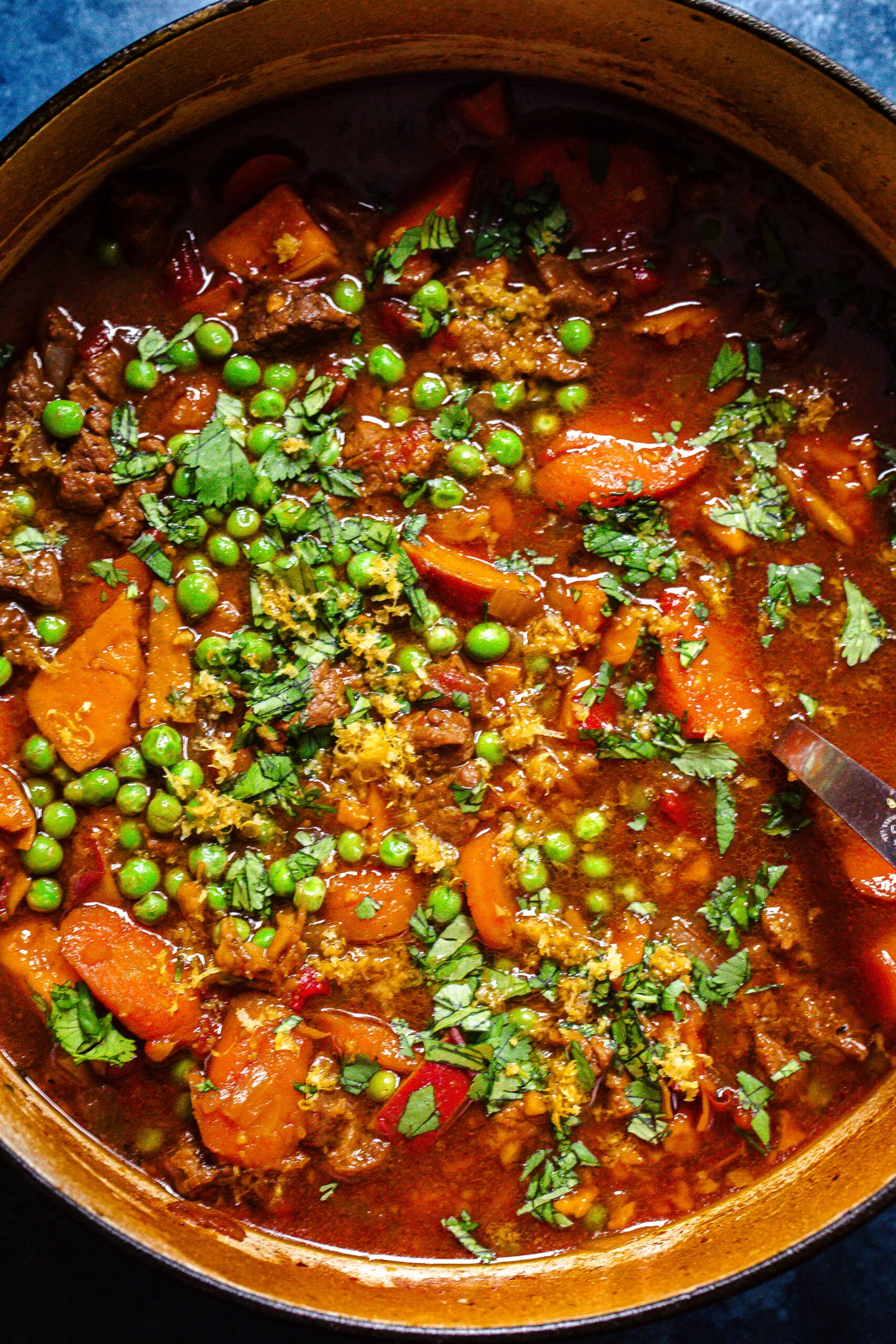 Spicy Lamb Stew with Sweet Potato Rosettes