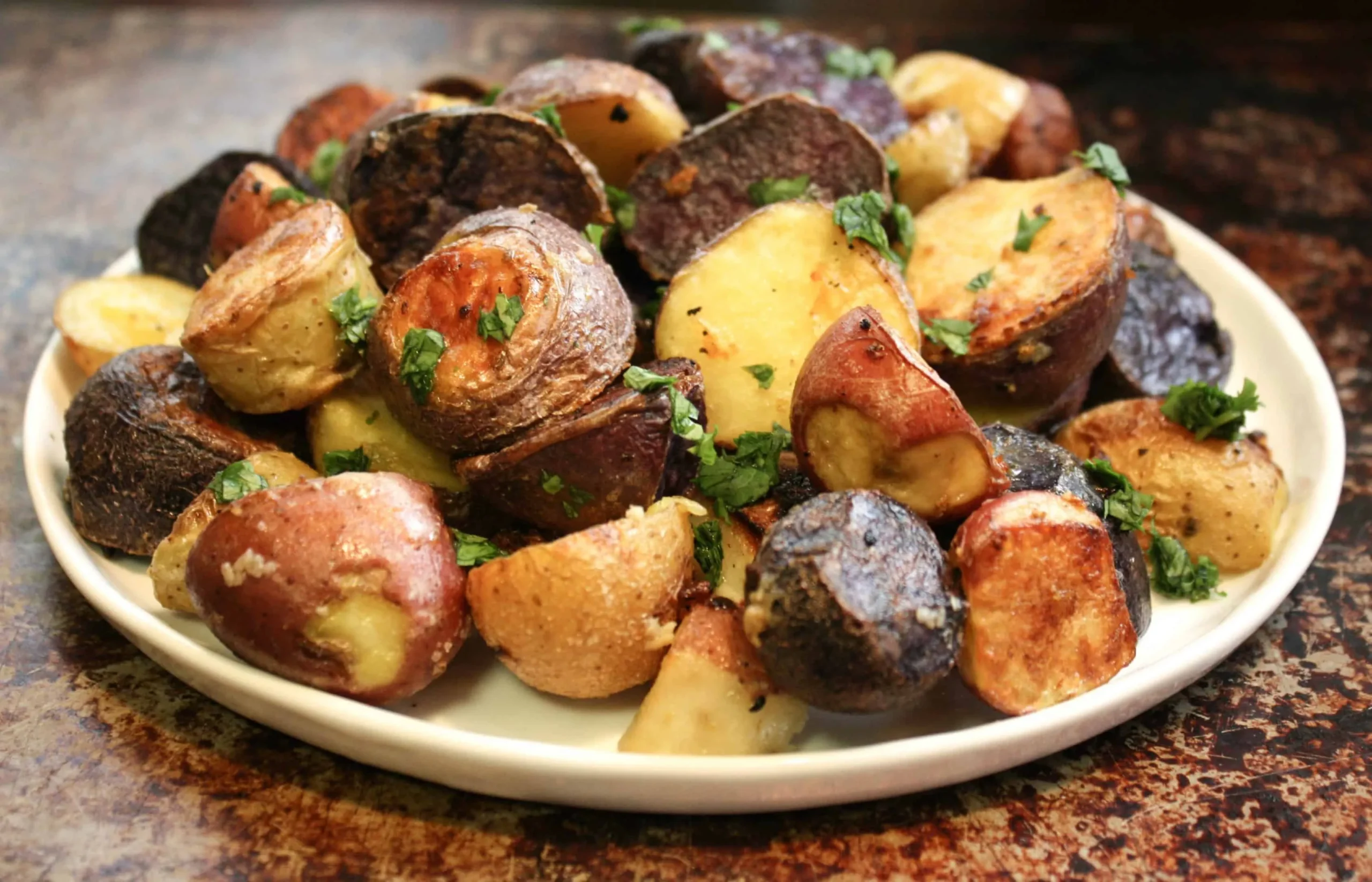 Spicy Rainbow Roasted Potatoes