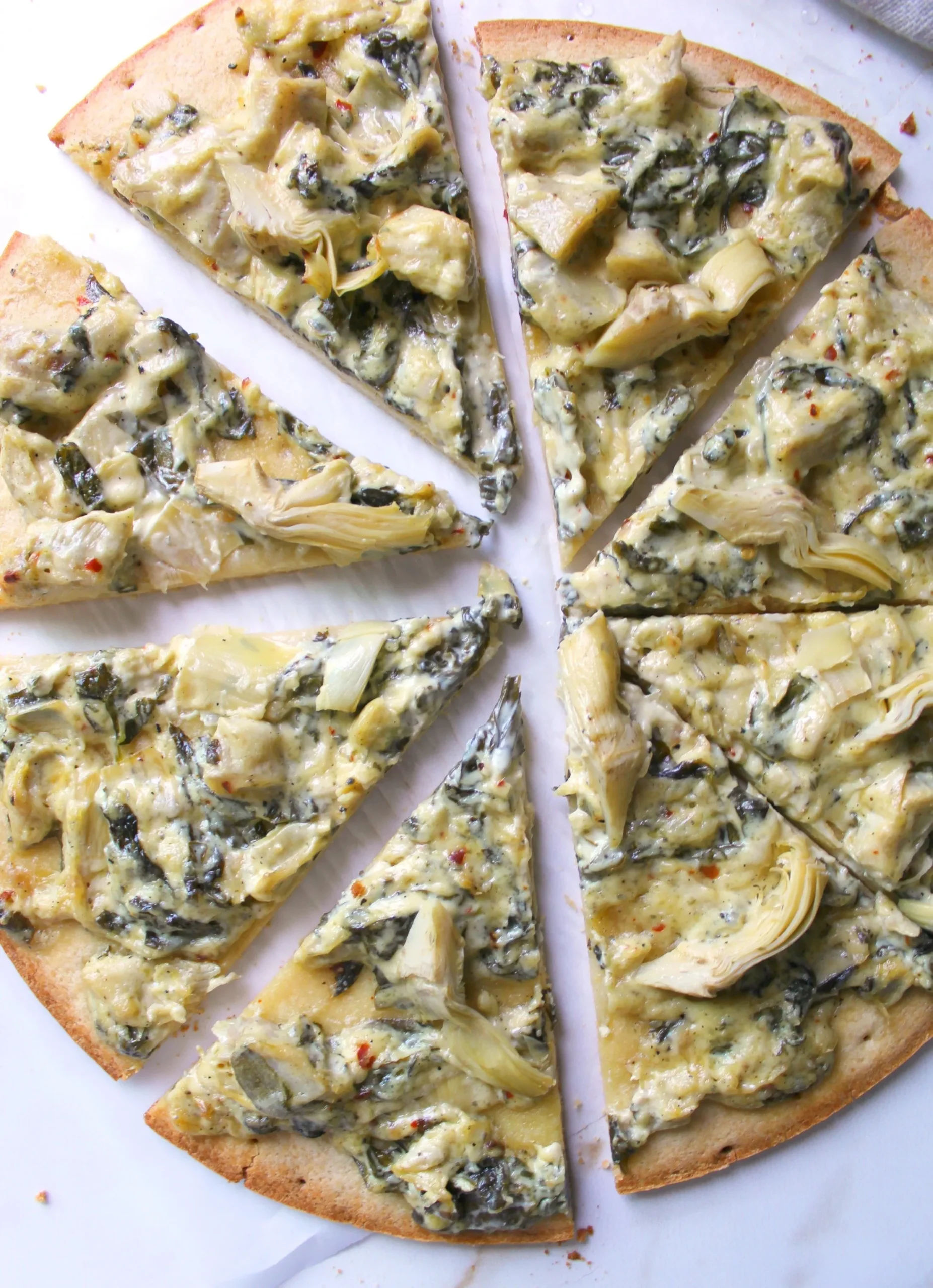 Spinach Artichoke Vegan Pizza