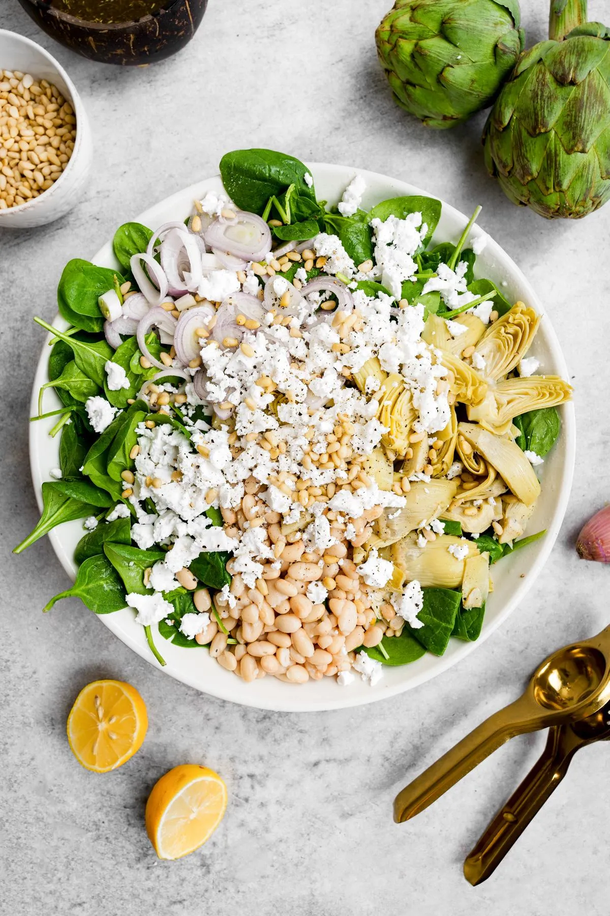 Spinach Avocado Artichoke Salad
