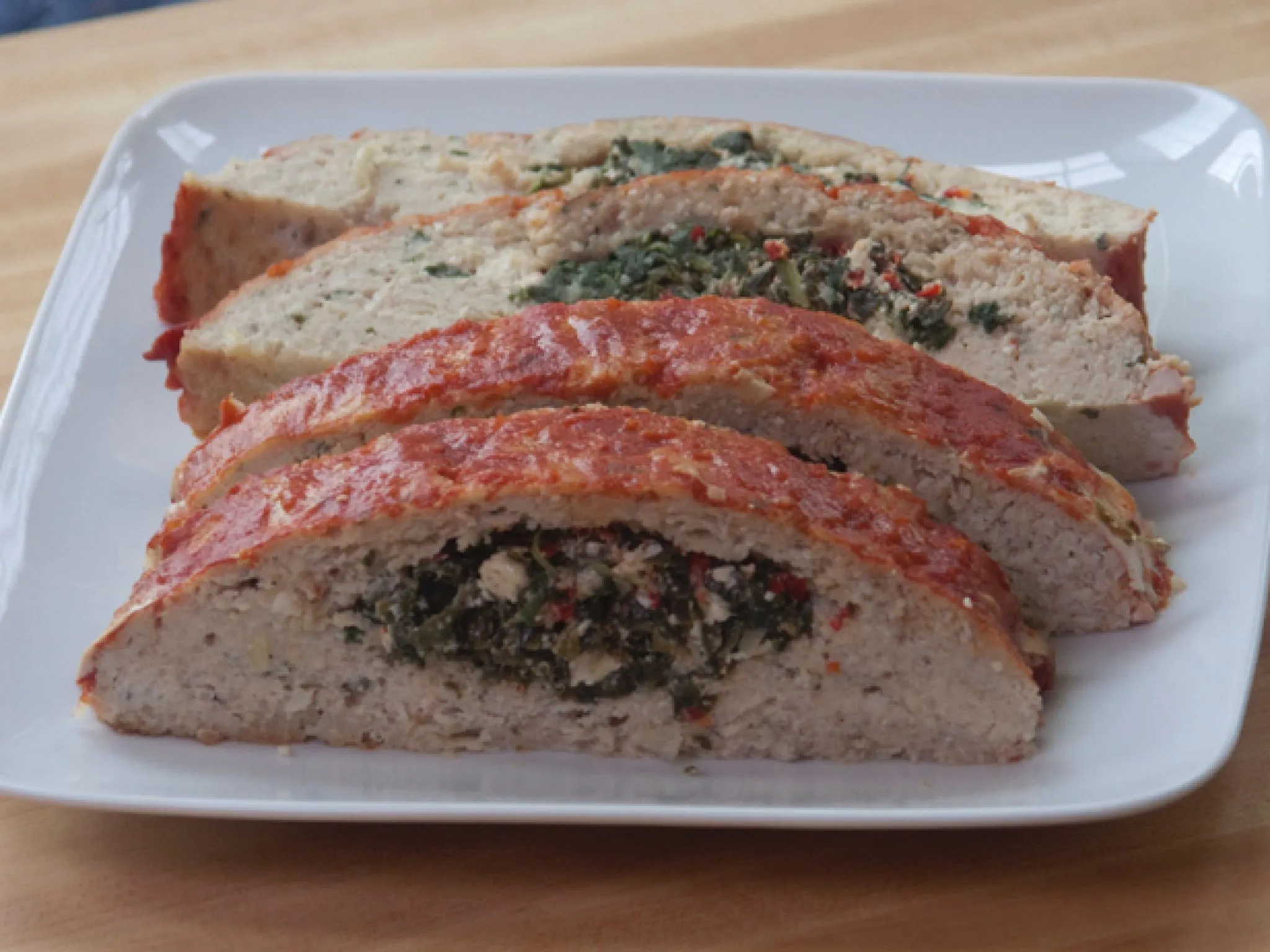 Spinach Feta Stuffed Turkey Meatloaf