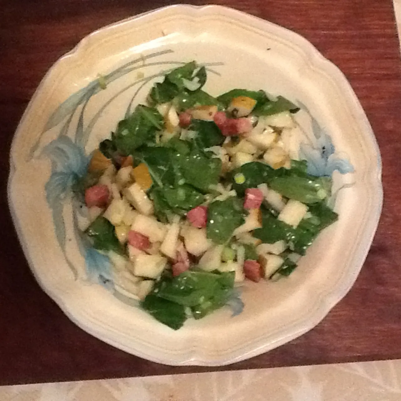 Spinach Pear and Bacon Salad