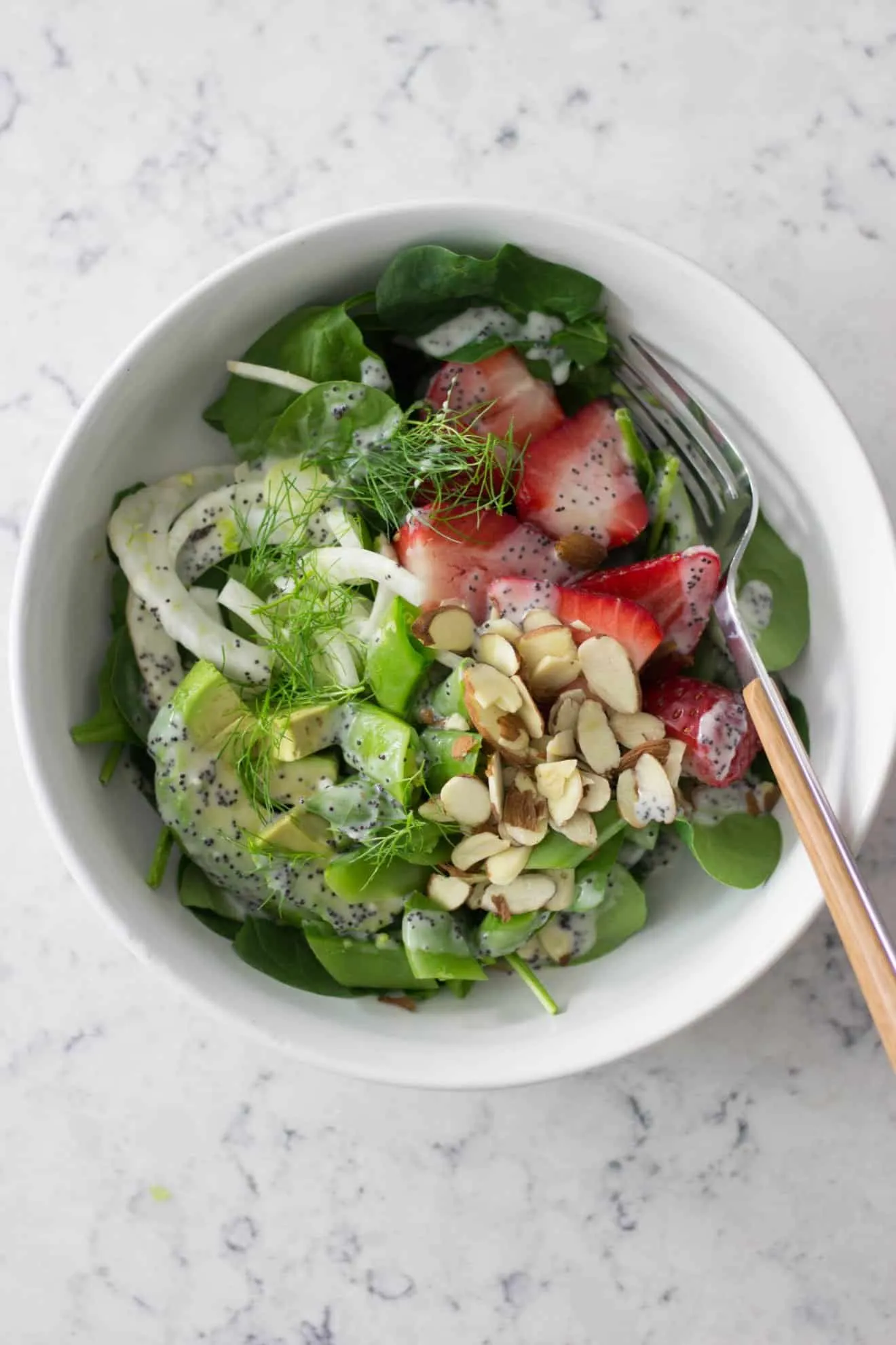 Spinach Strawberry Fennel Salad