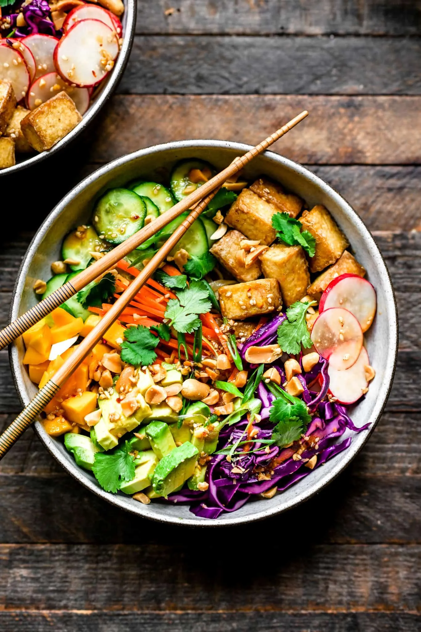 Spring Roll Bowls with Crispy Tofu