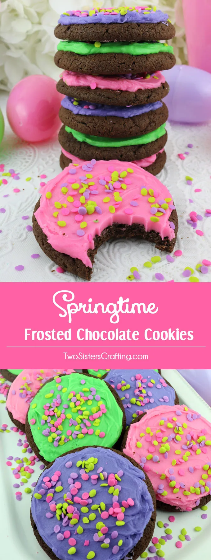 Springtime Frosted Chocolate Cookies