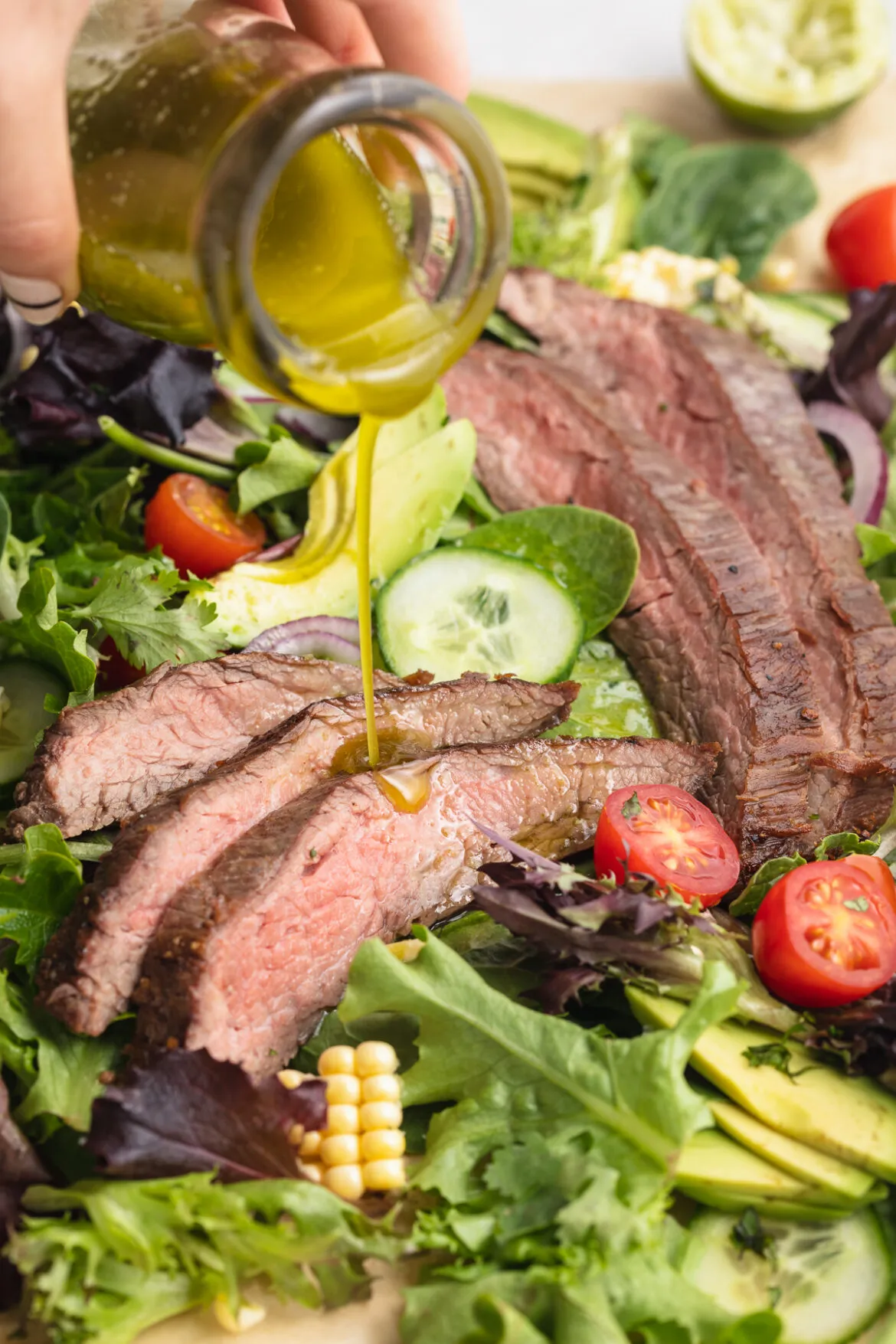 Steak Salad with Cilantro Lime Vinaigrette
