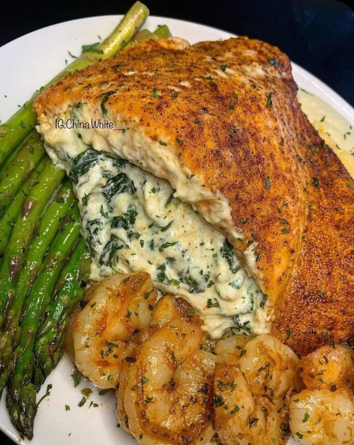 Steak in Creamy Cajun Shrimp Sauce Surf and Turf