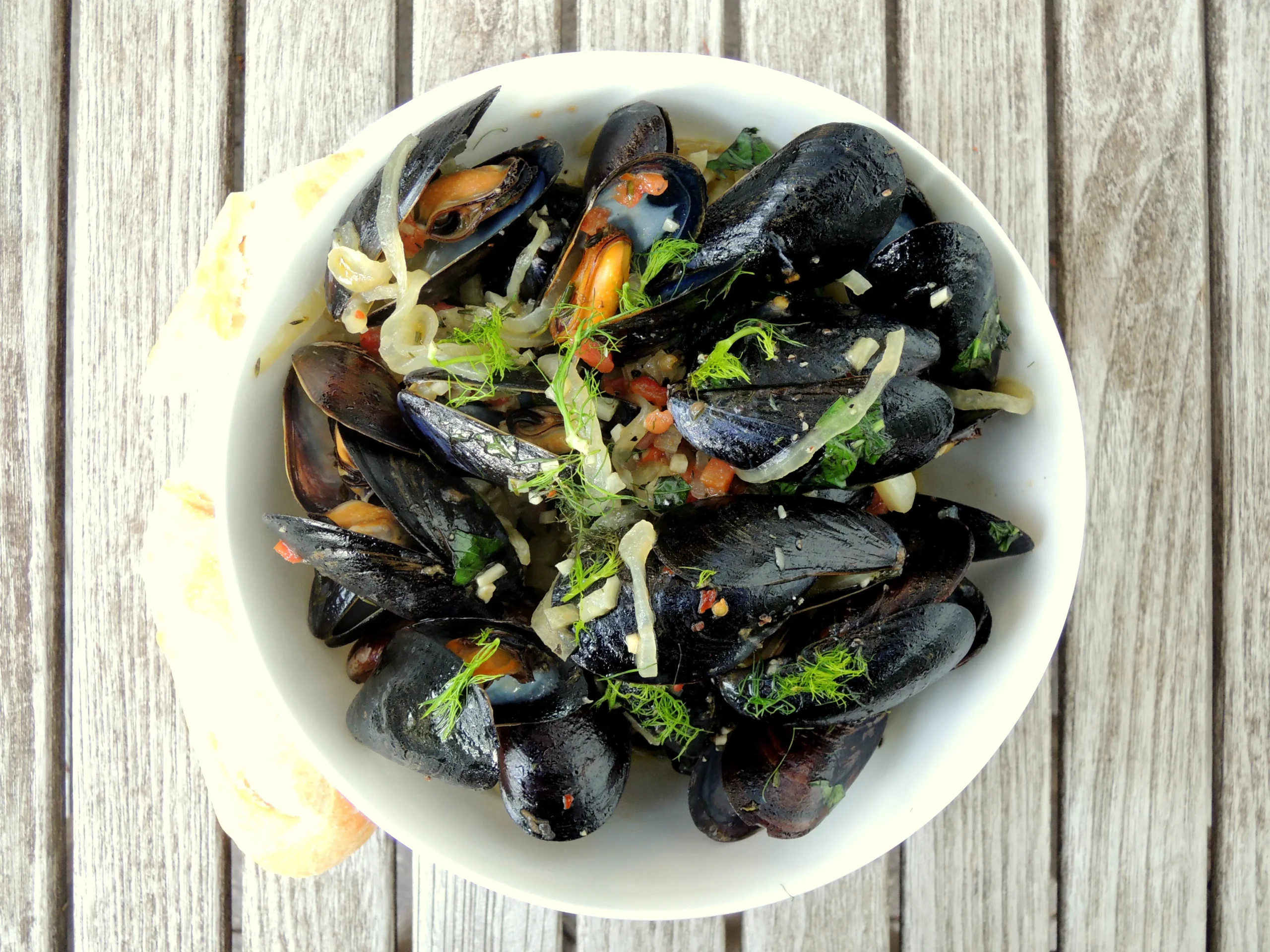 Steamed Mussels in Fennel Pernod Broth