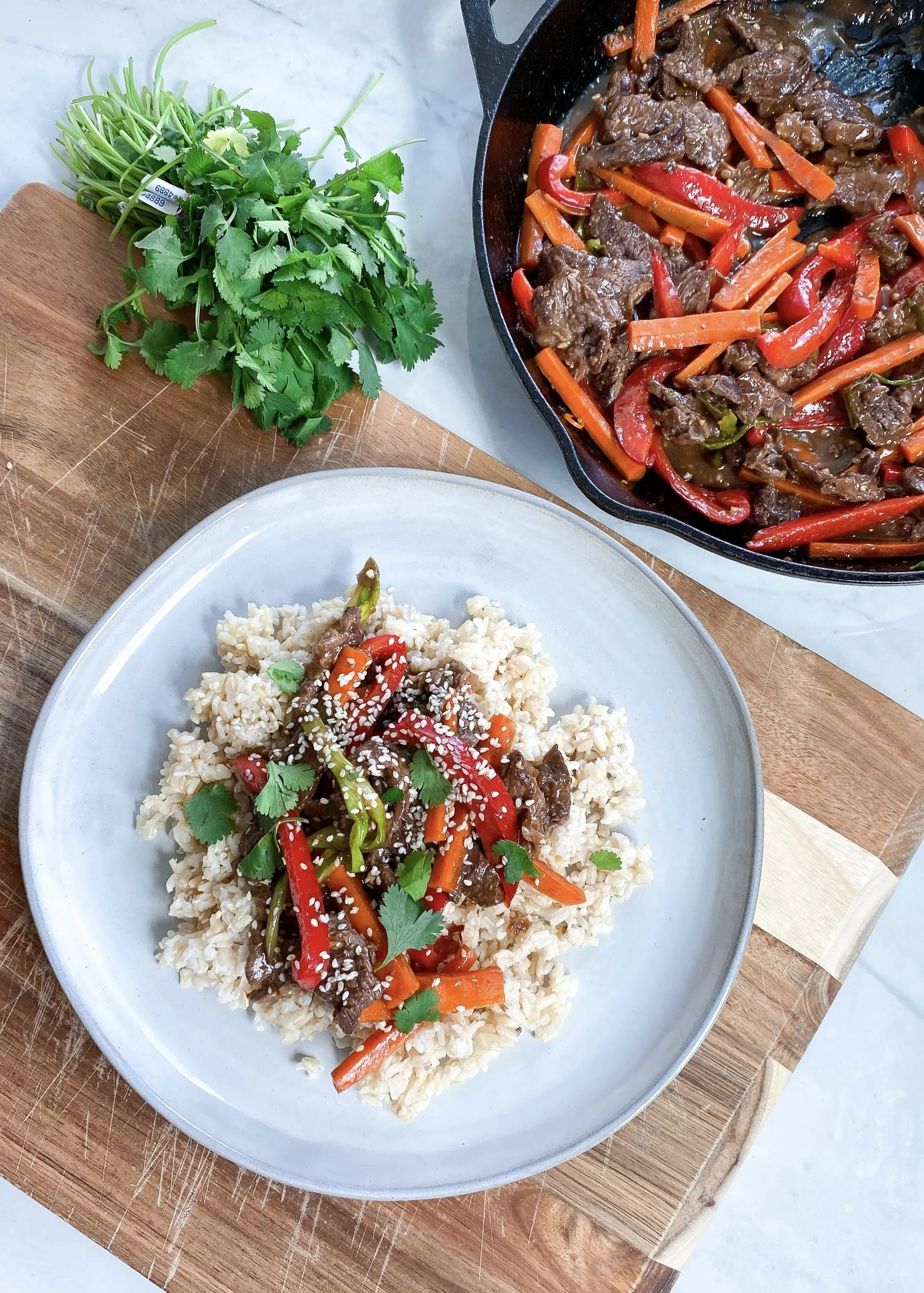 Stir Fried Mongolian Steak with Chili Chive Crepes