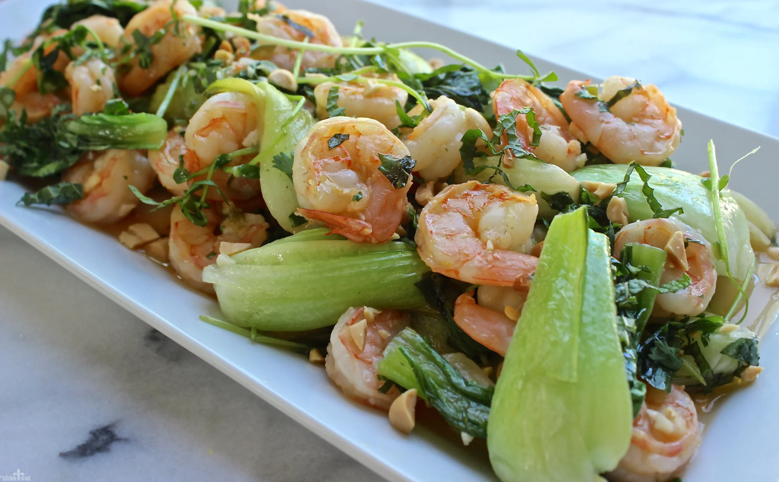 Stir Fried Spicy Prawns with Bok Choy