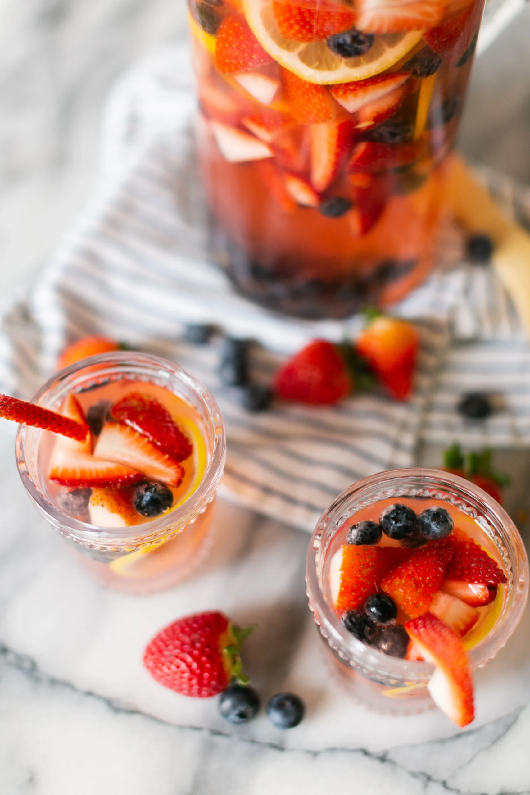Strawberry Blueberry Thyme Spring Sangria