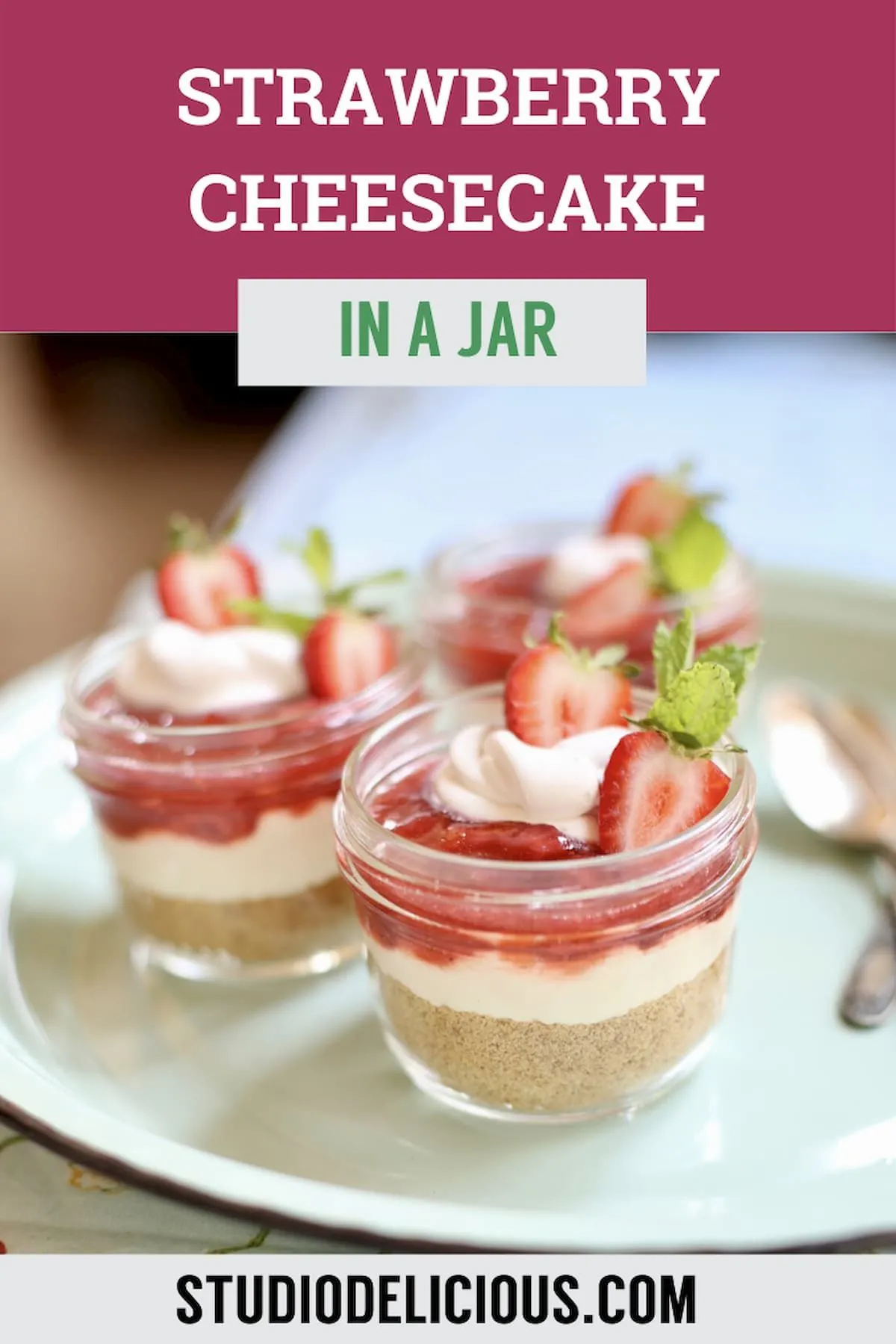 Strawberry Cheesecake in Jar