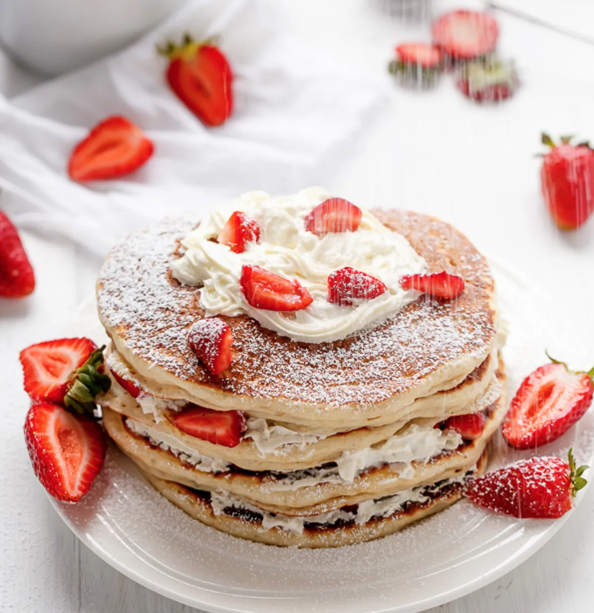 Strawberry Shortcake Greek Yogurt Pancakes
