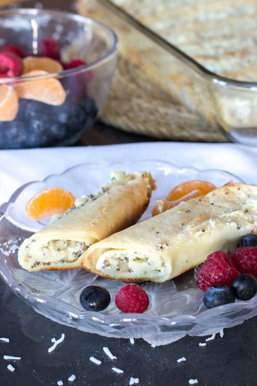 Stuffed Crepe Egg Breakfast Casserole