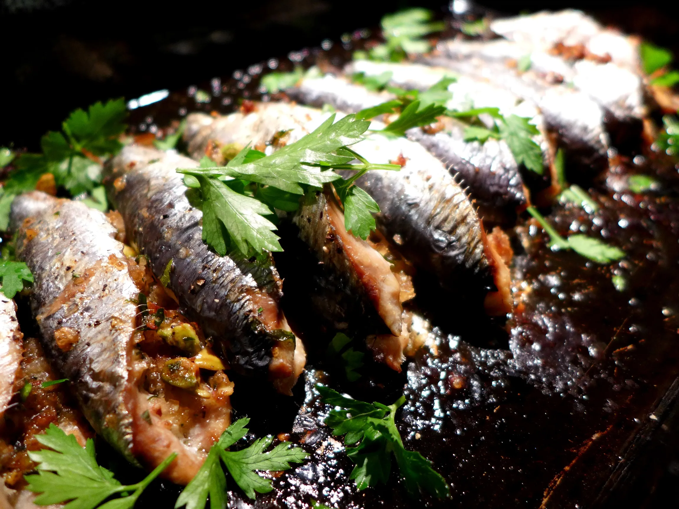Stuffed Sardines with Sweet and Sour Peppers