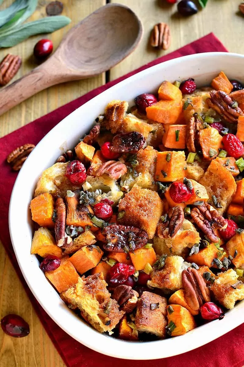 Sweet Potato Cranberry Pecan Stuffing