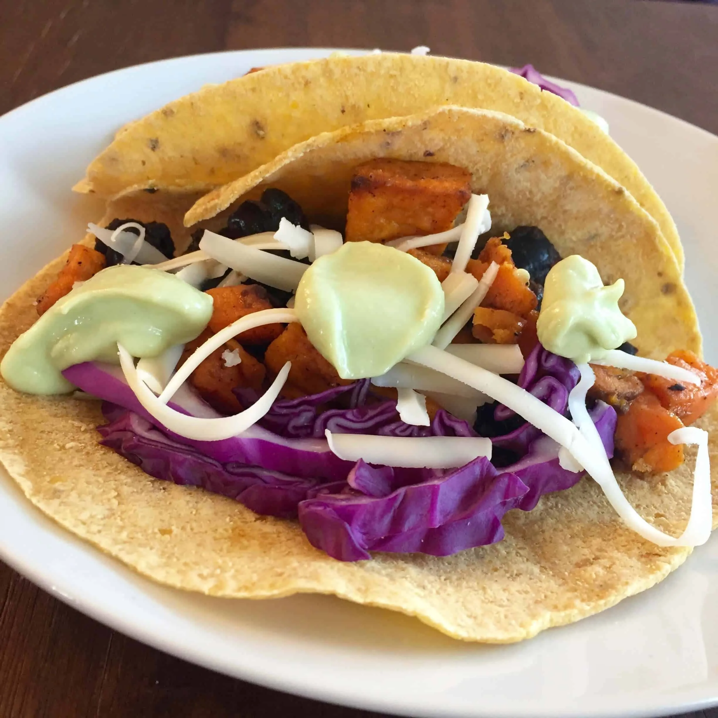 Sweet Potato Tacos with Avocado Crema