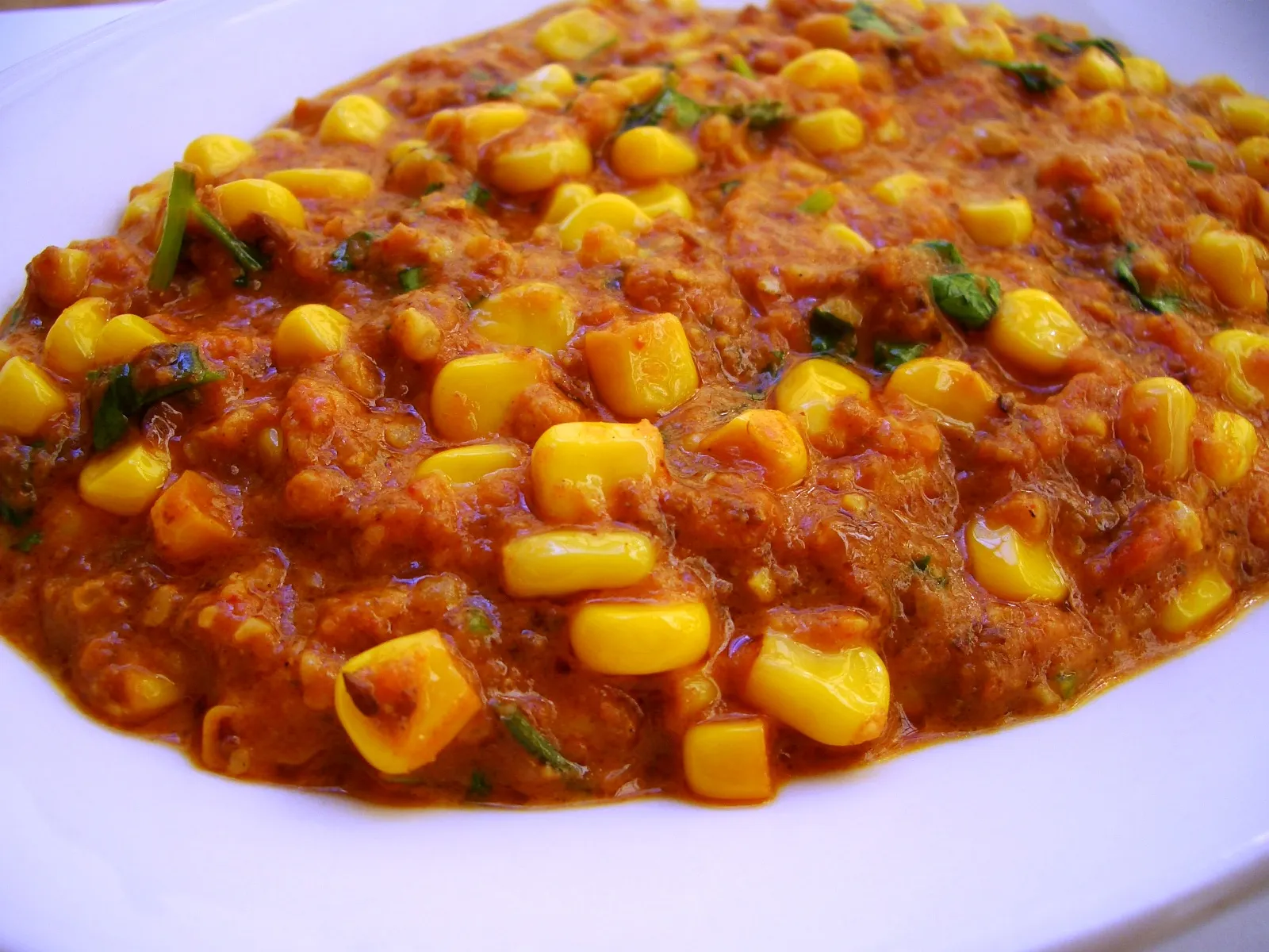 Sweetcorn Curry with Ginger, Turmeric, Chili, and Coriander