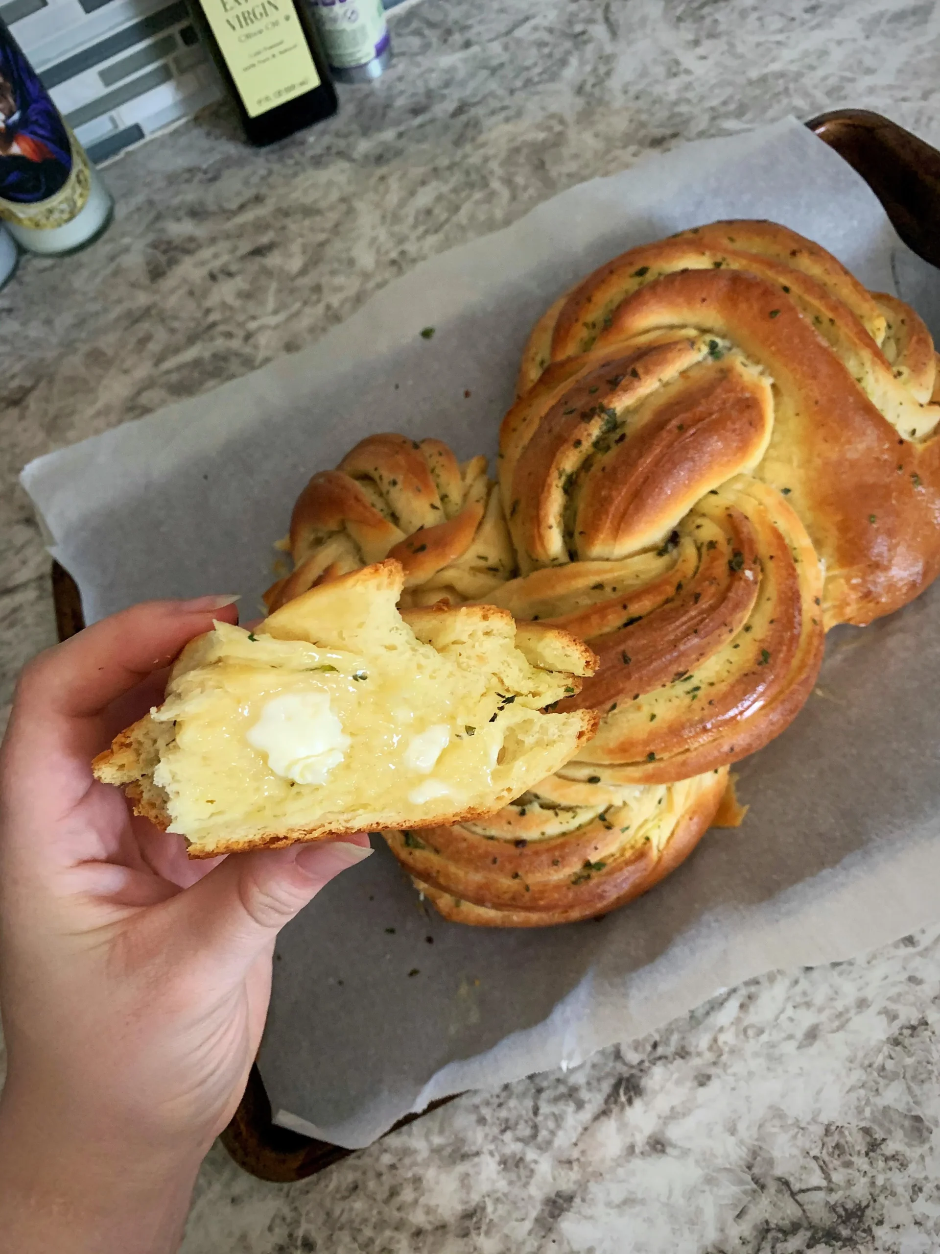 Swirled Garlic Herb Bread