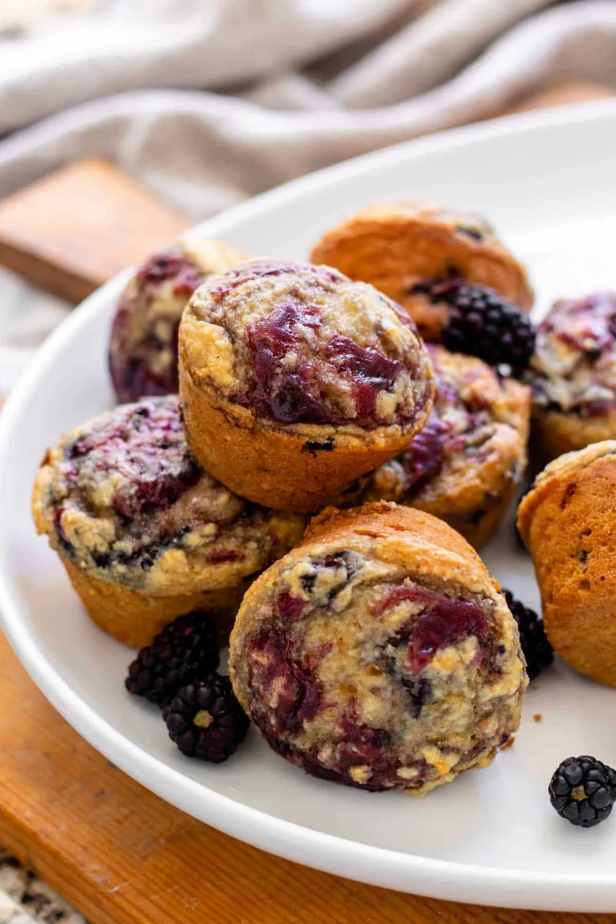 Swirled Vegan Blackberry Muffins