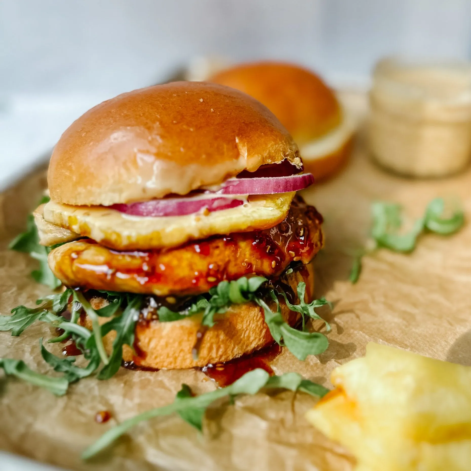 Teriyaki Chicken Sandwich with Sesame Mayo