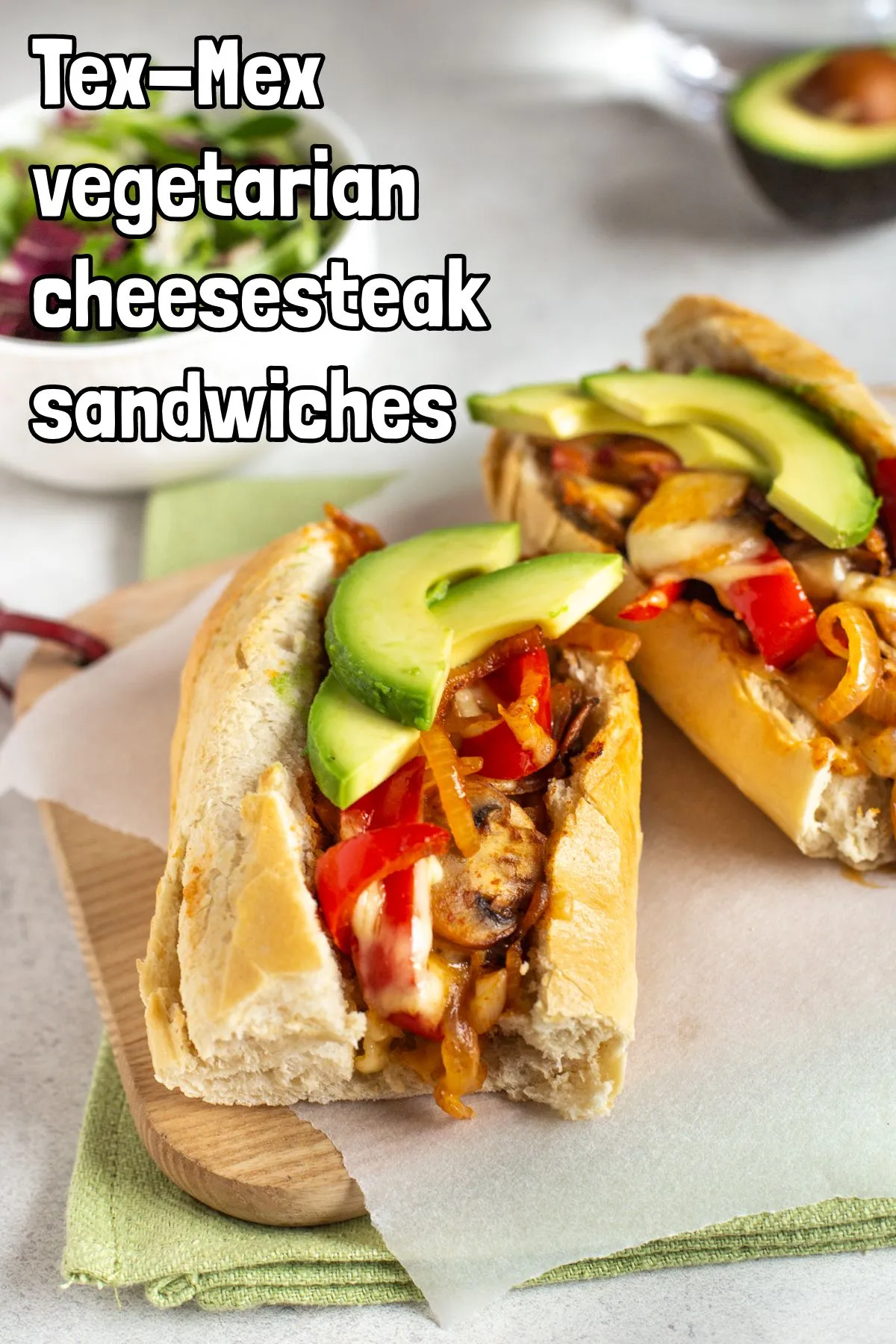 Tex-Mex Vegetarian Cheesesteak Sandwiches
