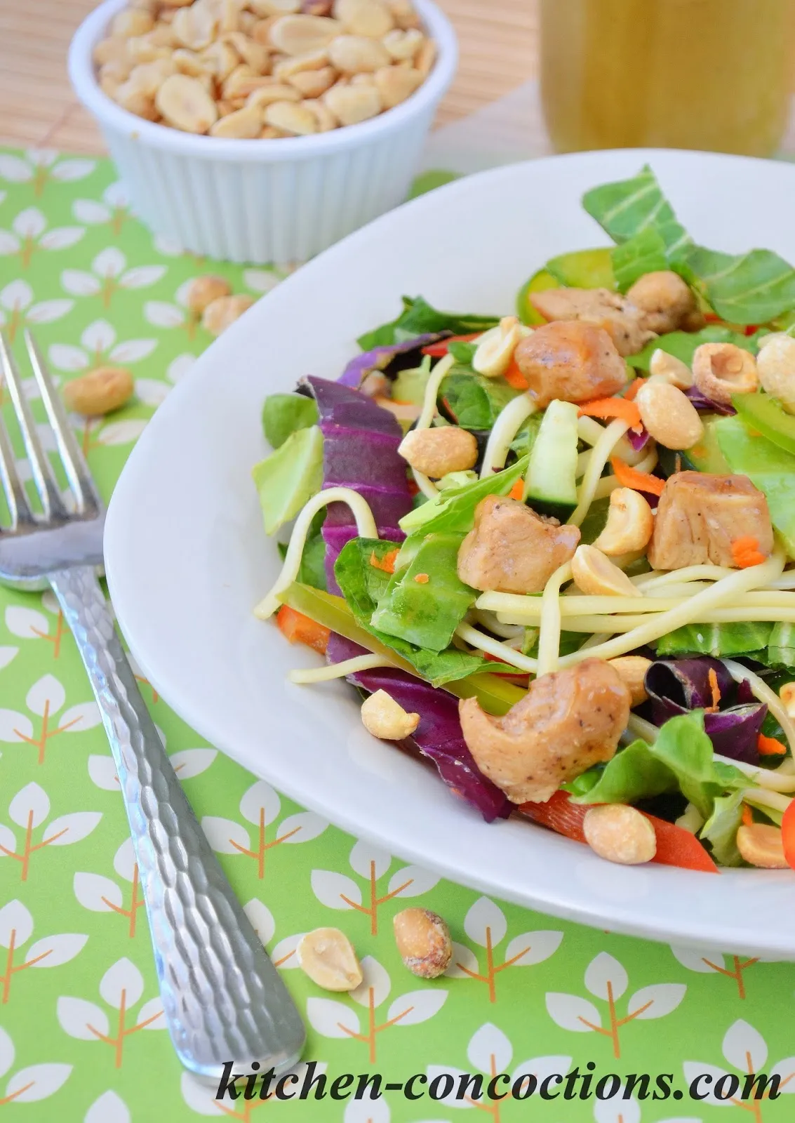 Thai Chicken and Noodle Salad with Creamy Peanut Dressing