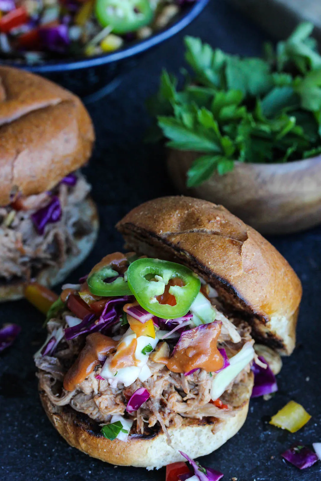 Thai Peanut Pulled Pork Roti Bread Pizzas