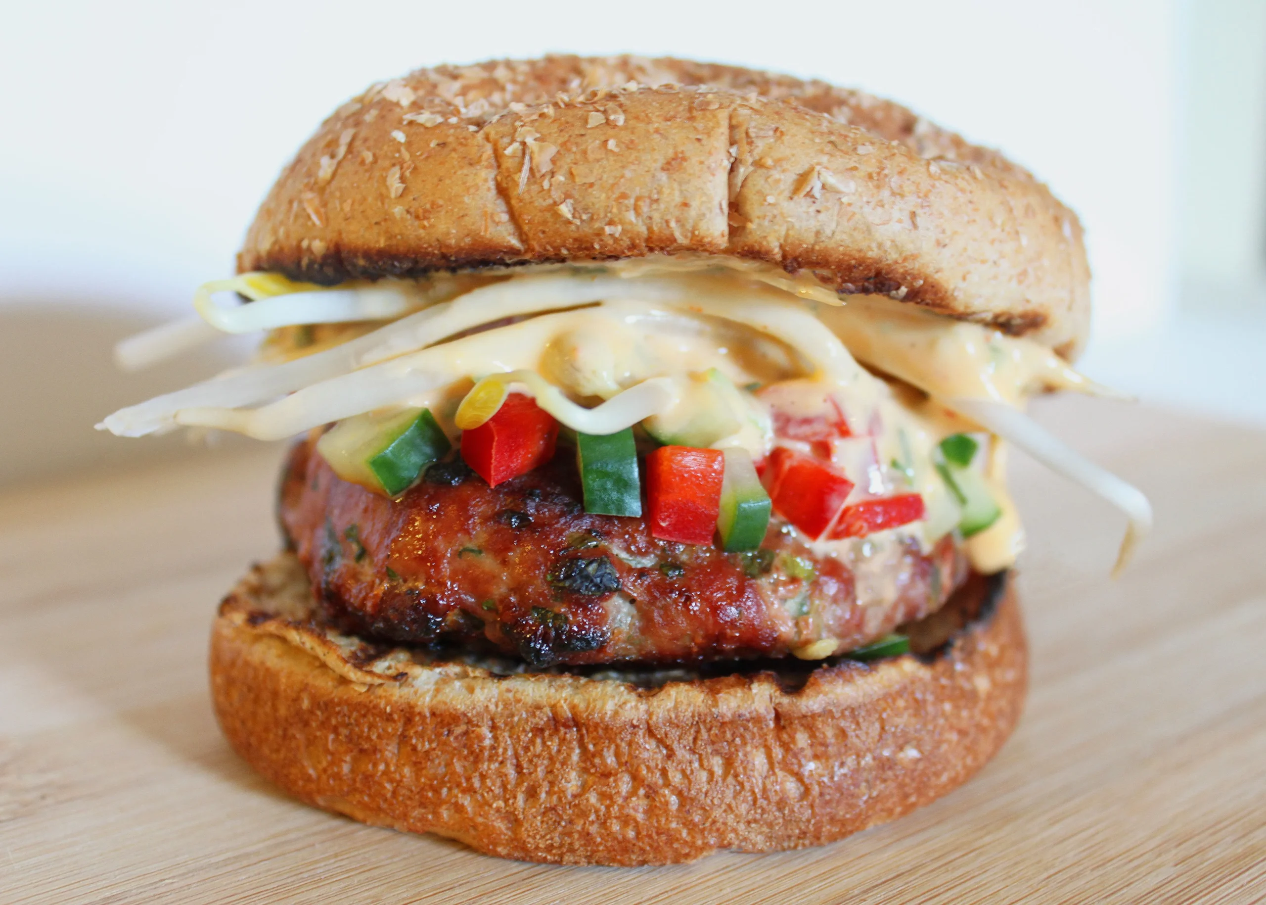 Thai Turkey Burger with Cucumber Relish