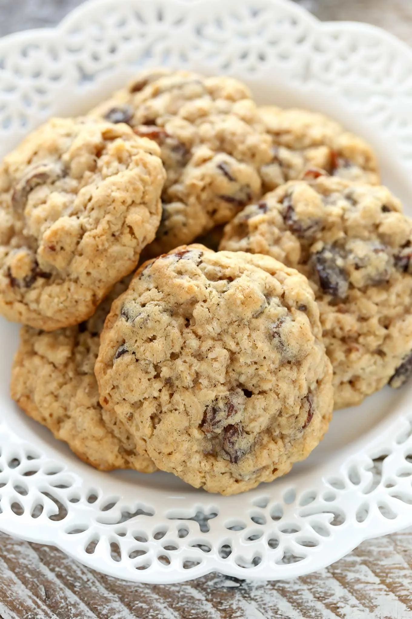 Thick and Chewy Oatmeal Raisin Cookies