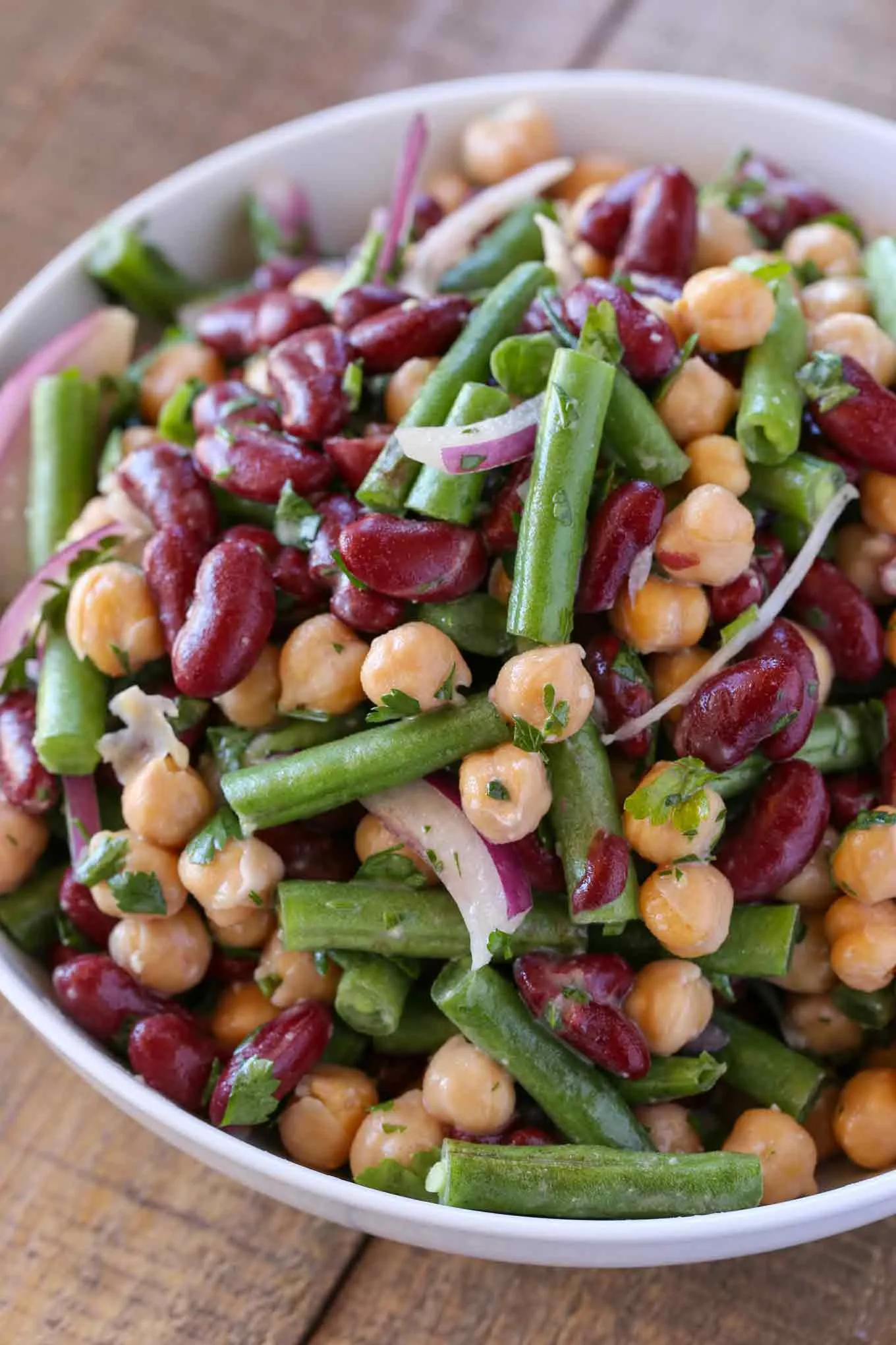 Three Bean Salad with Coriander Chili Dressing