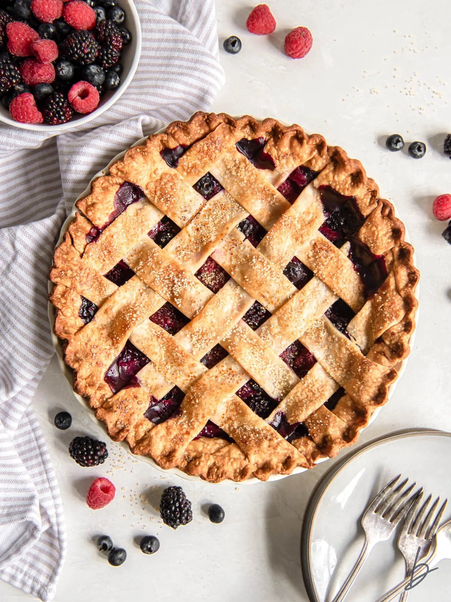 Three Berry Fruit Pie