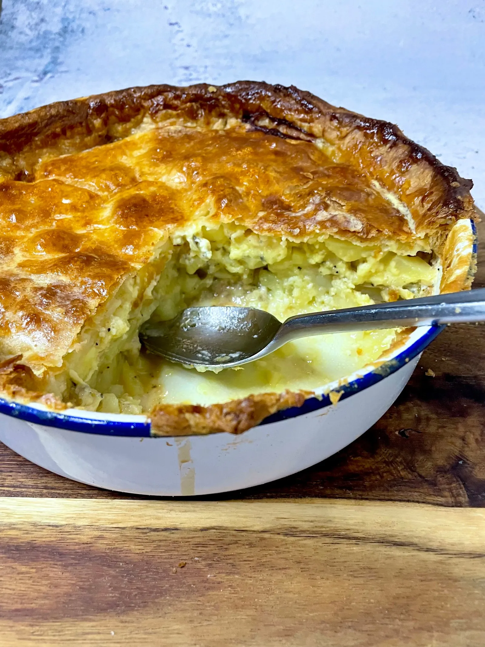 Three Cheese Potato and Caramelised Onion Pie