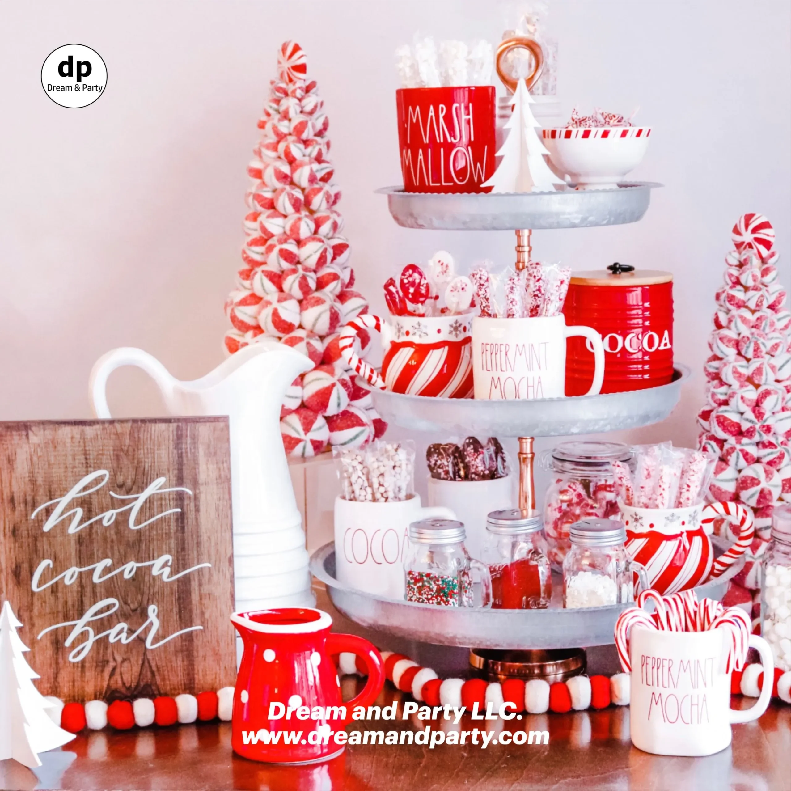 Tiered Hot Chocolate Dessert Stand