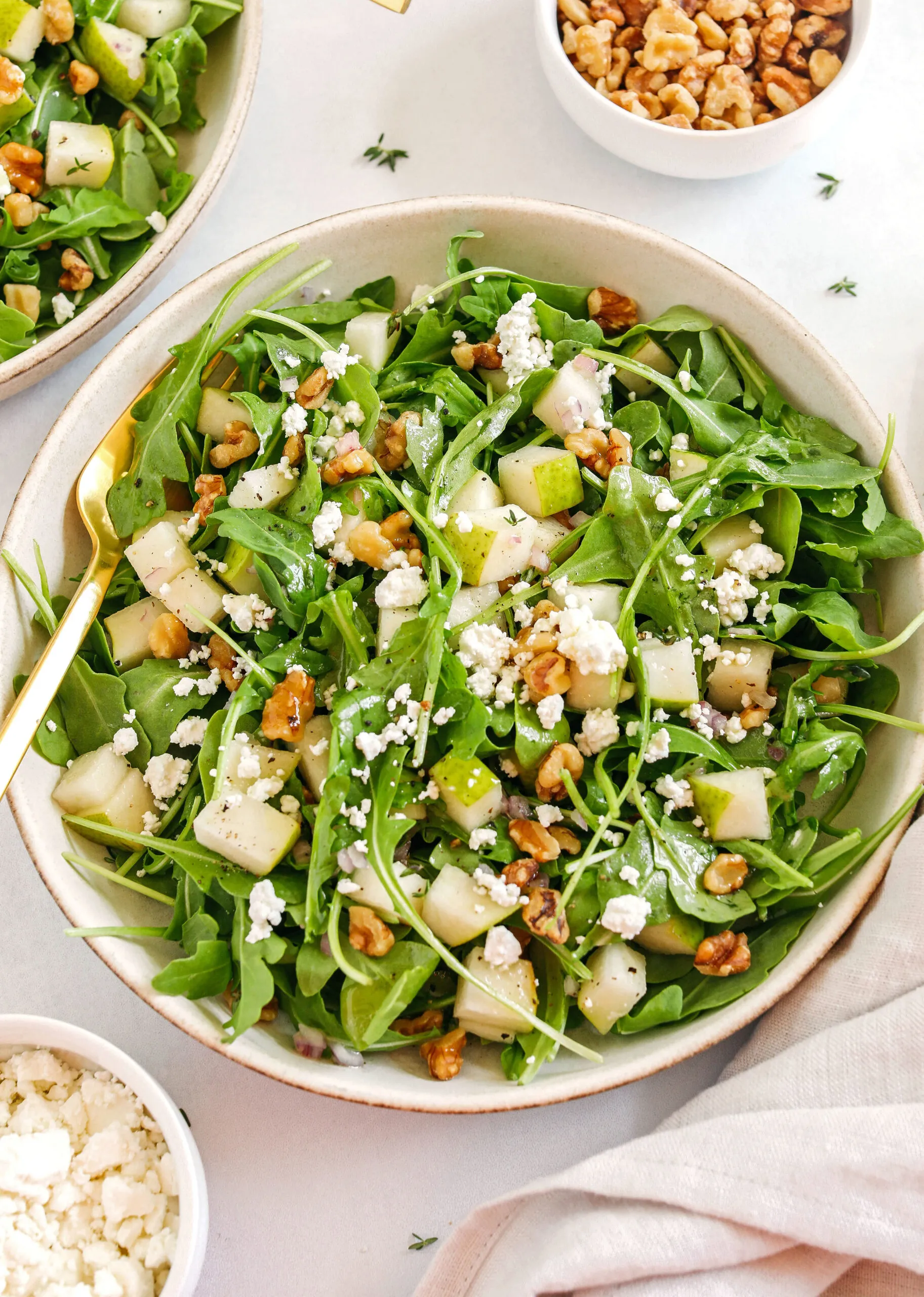 Tiny and Full Sweet Arugula Pear Salad