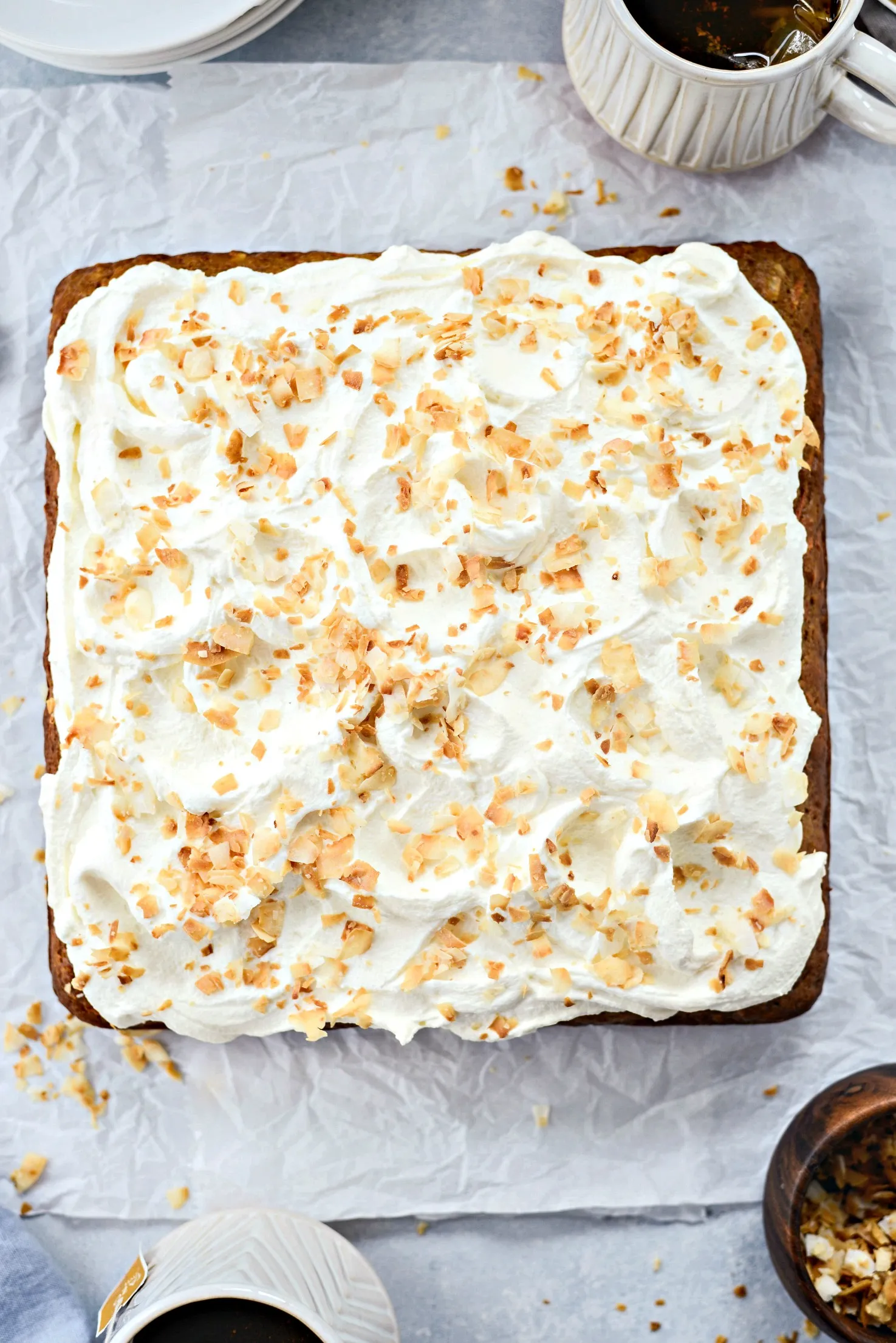 Toasted Coconut Chai Carrot Cake with Mascarpone Frosting