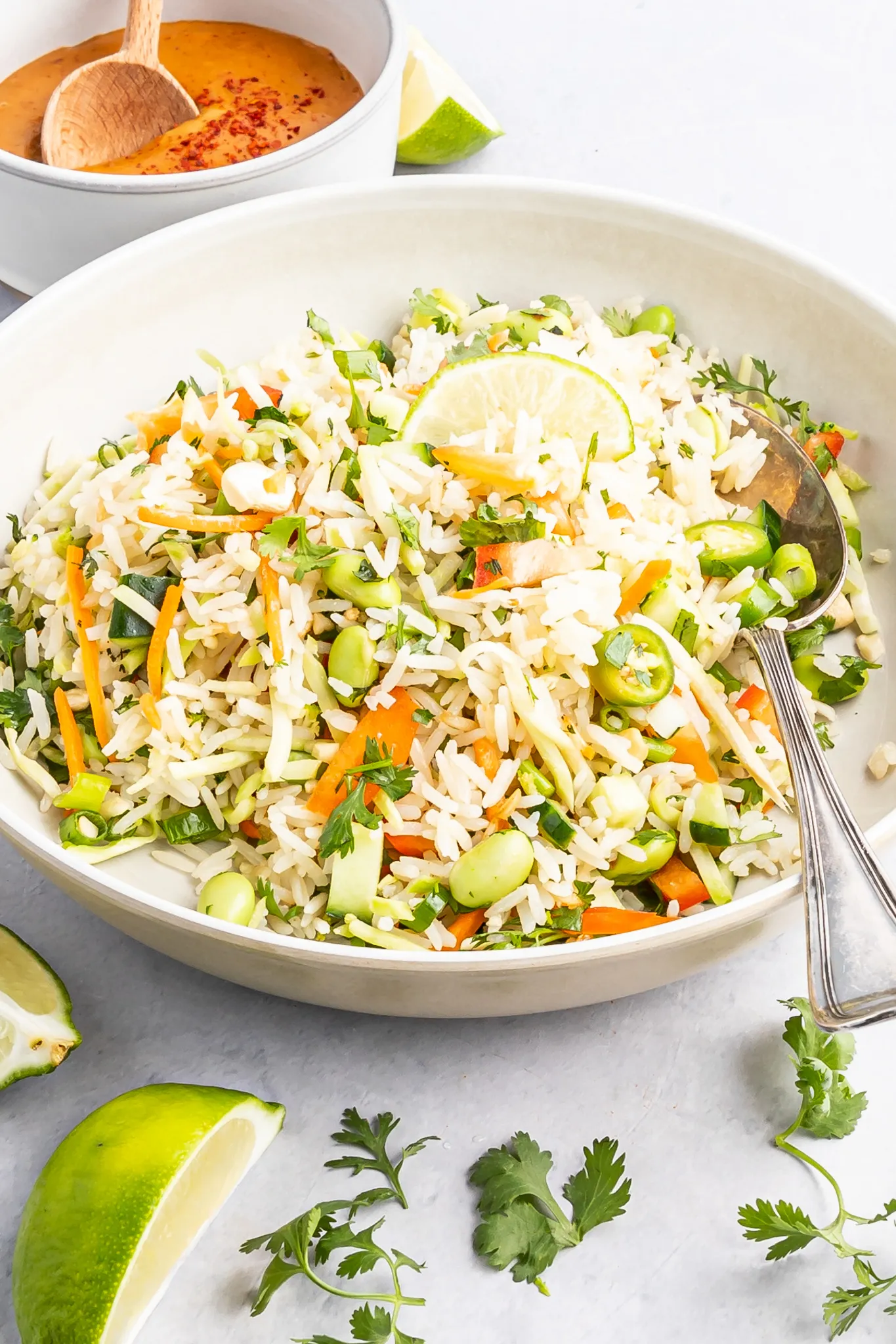 Toasted Coconut Rice Salad with Grilled Tofu