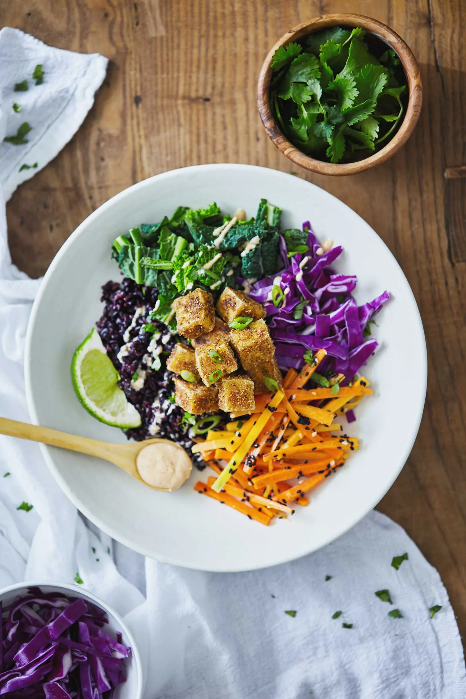 Tofu Mango Forbidden Rice Bowls