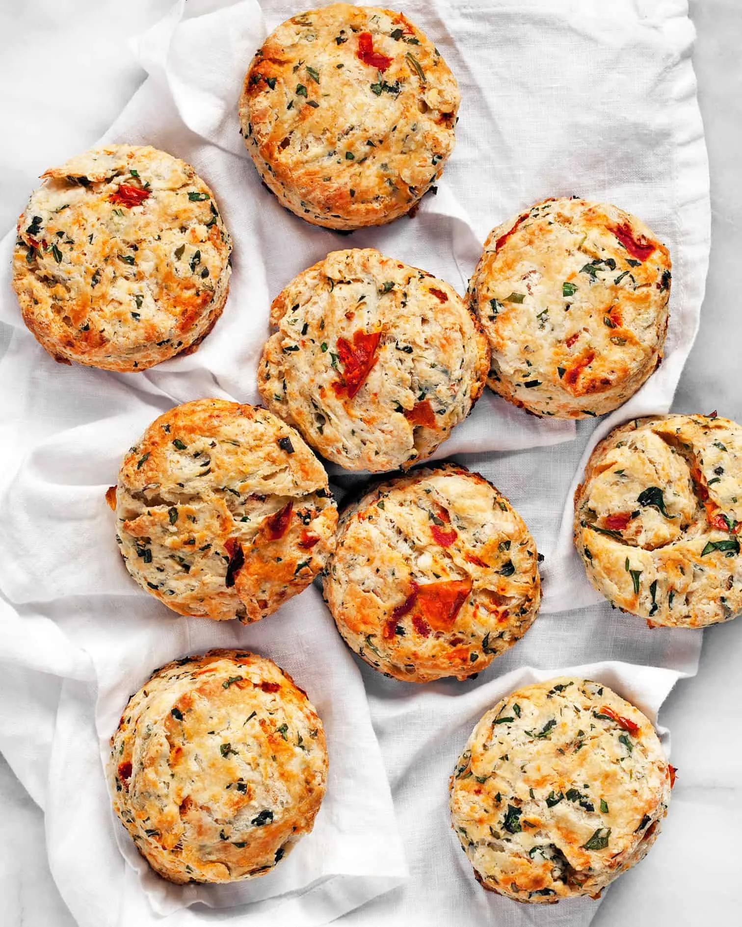 Tomato Arugula Feta Biscuits