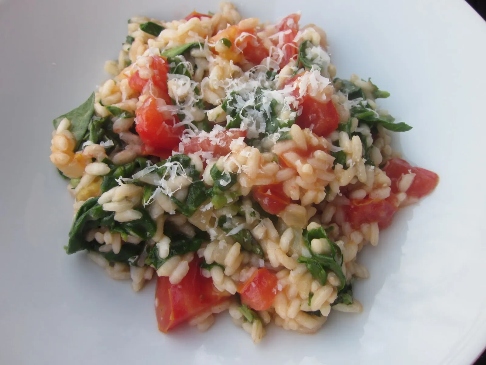 Tomato Basil Spinach Risotto