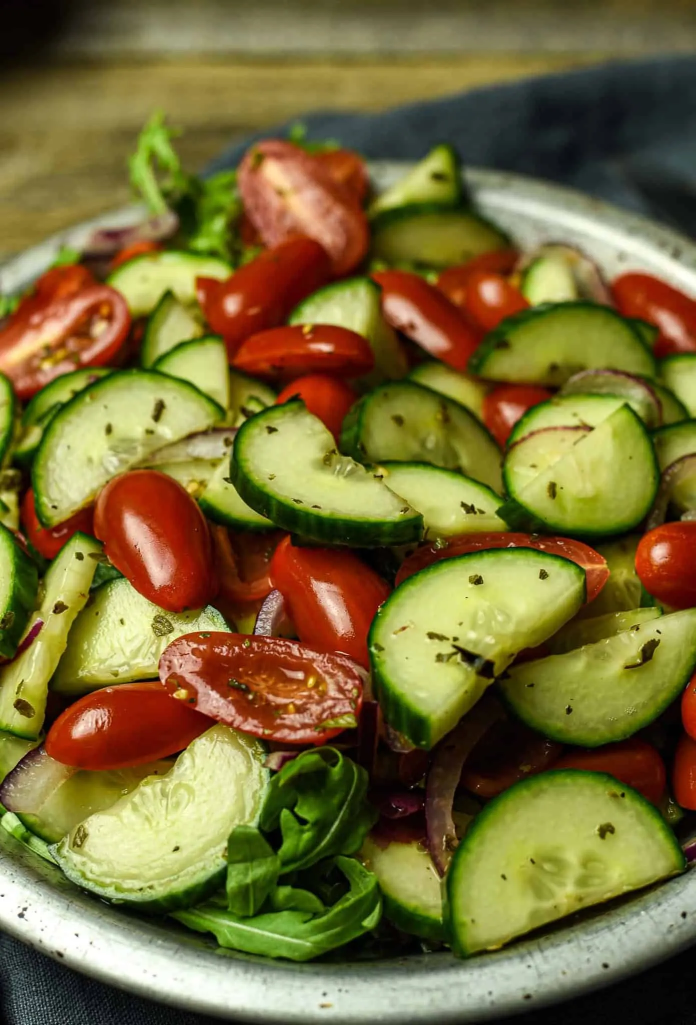 Tomato Cucumber Salad No Oil