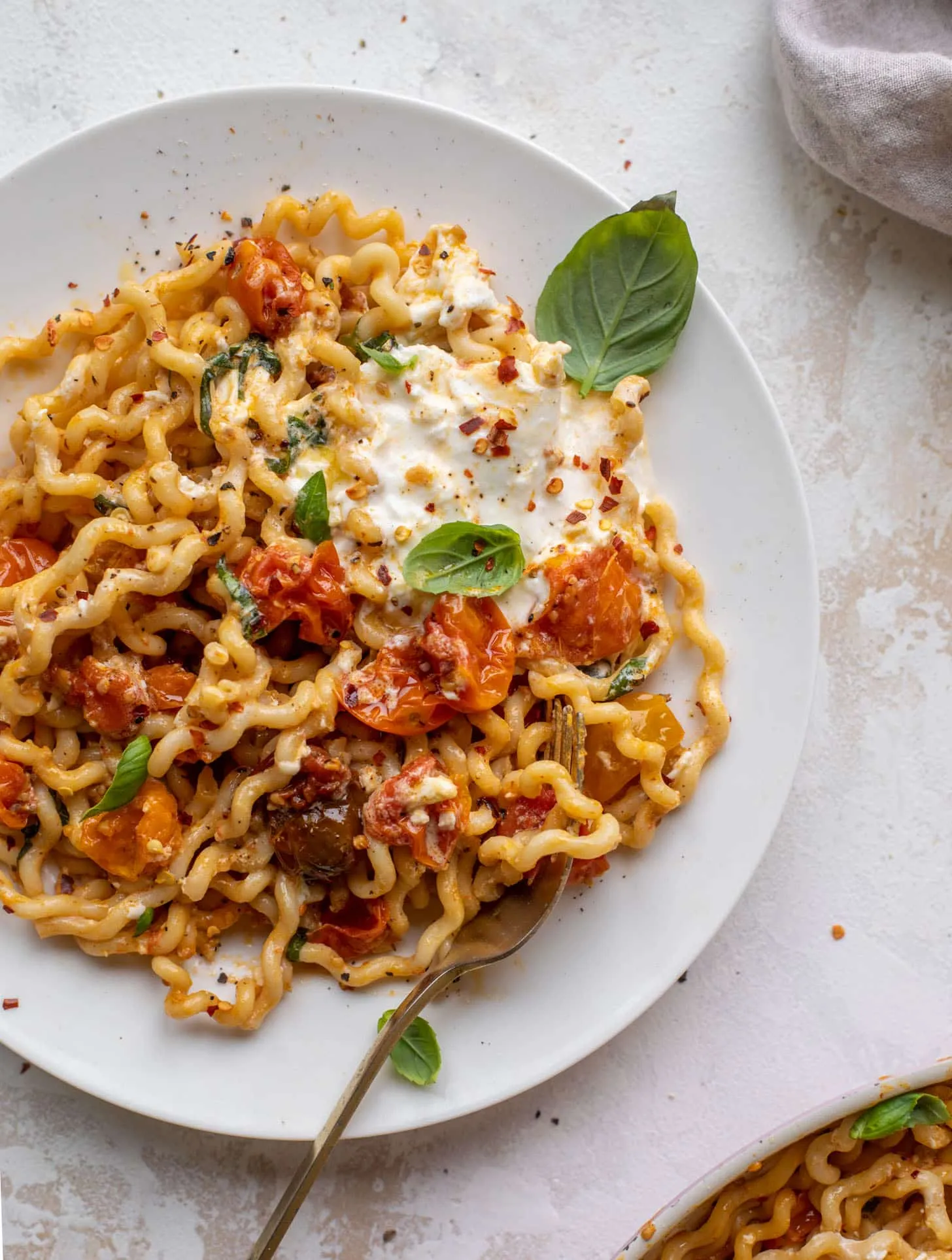 Tomato and Burrata Penne Pasta