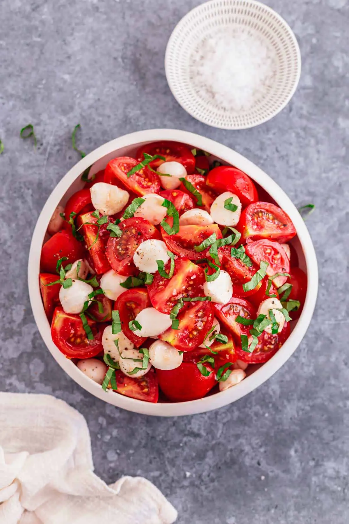 Tomato and Mozzarella Salad over Ricotta Toast