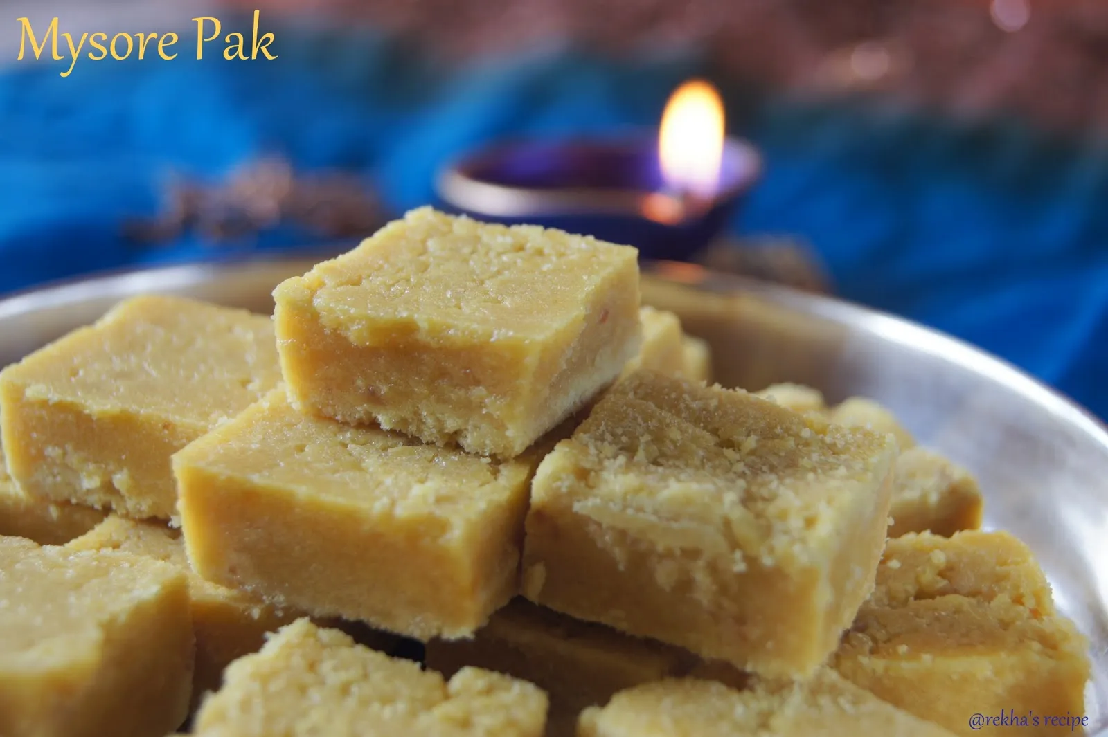 Traditional Mysore Pak Diwali Sweet
