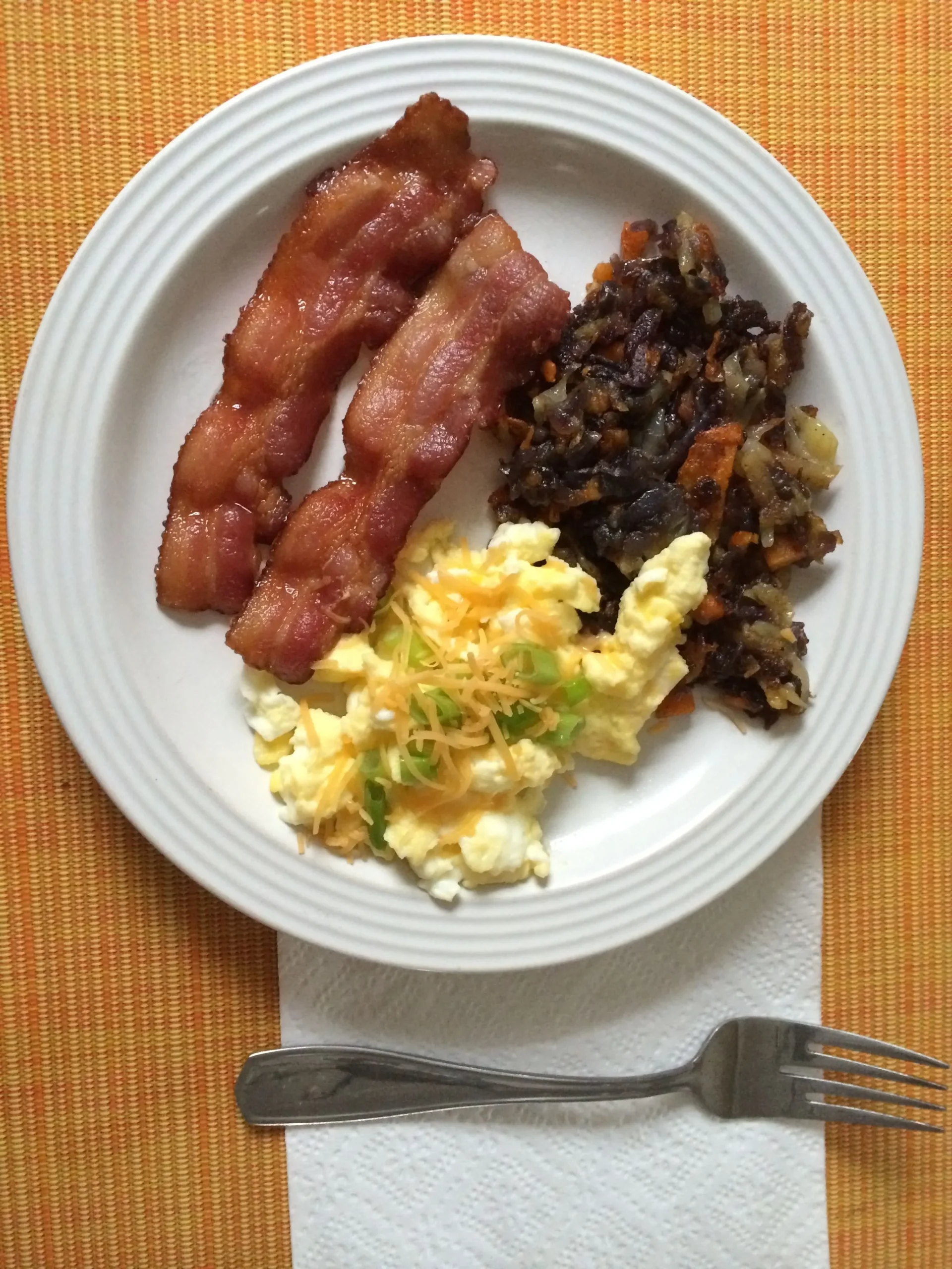 Tri-Color Potato Hash with Kale and Pancetta