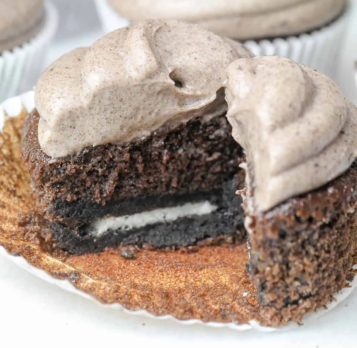 Triple Oreo Chocolate Cupcakes