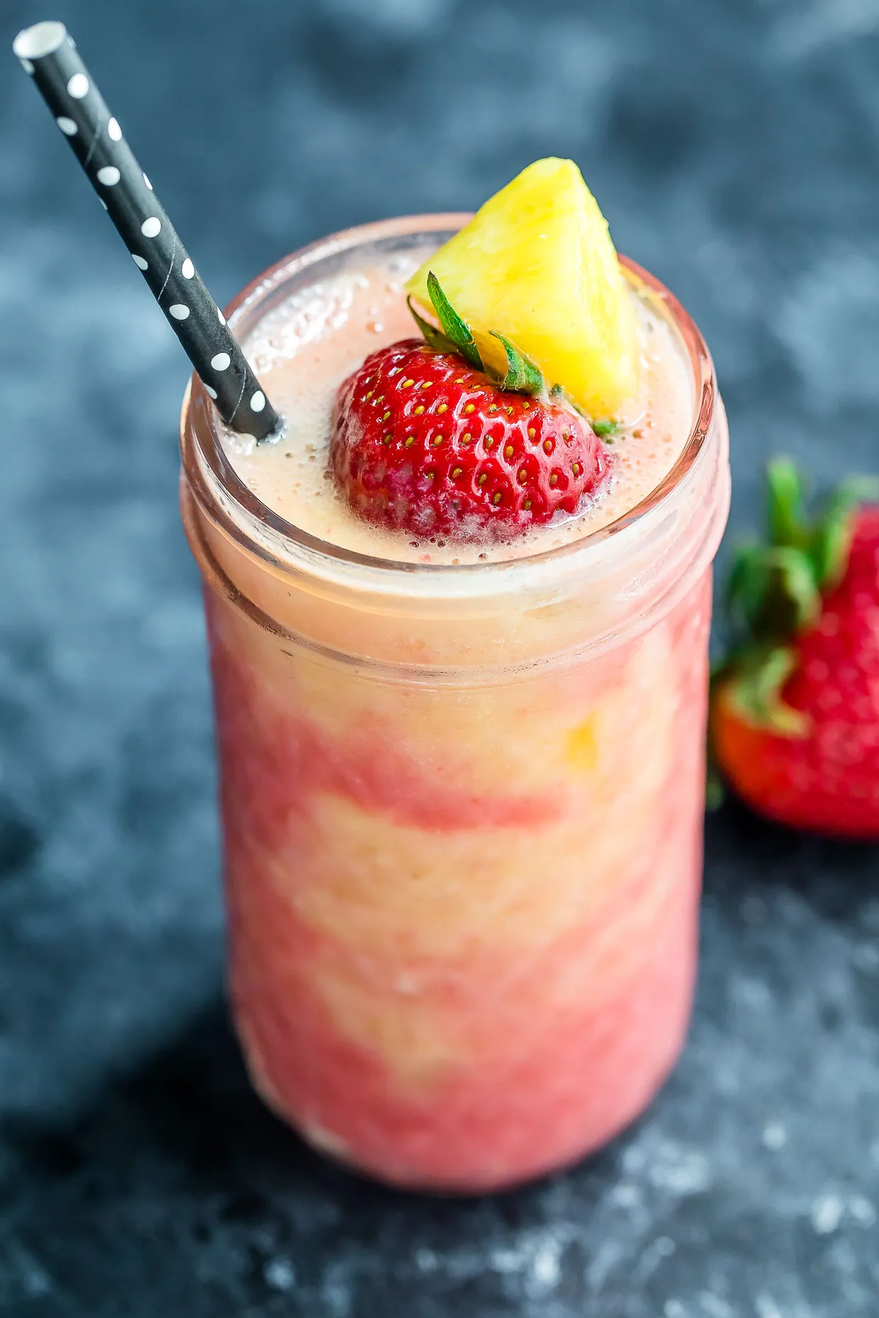 Tropical Strawberry Swirl Smoothies